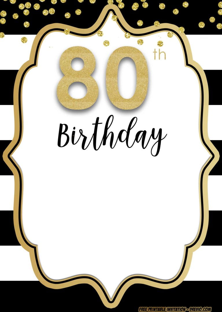 Free Printable 80th Birthday Invitations | DREVIO