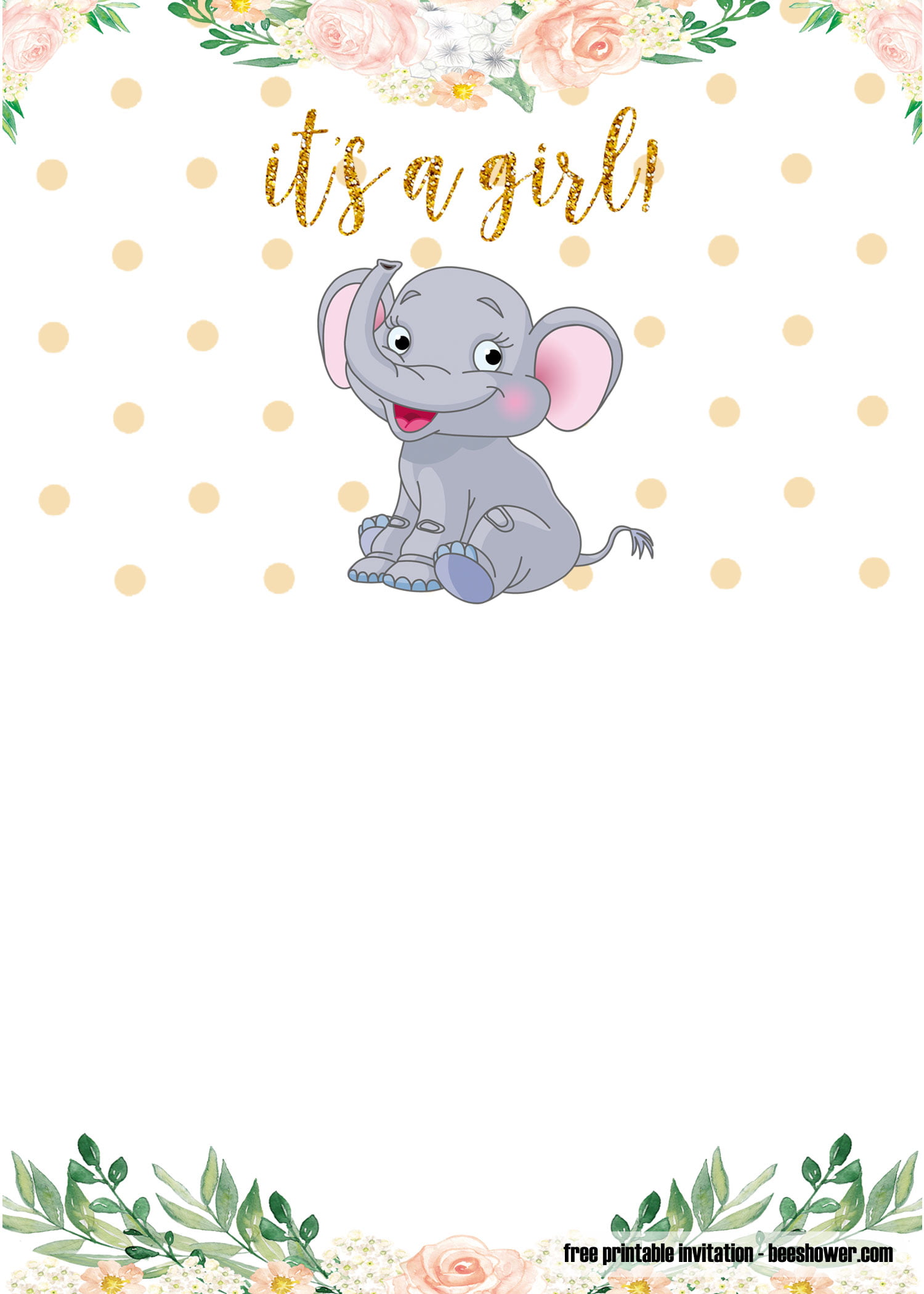 baby elephant baby shower invitations