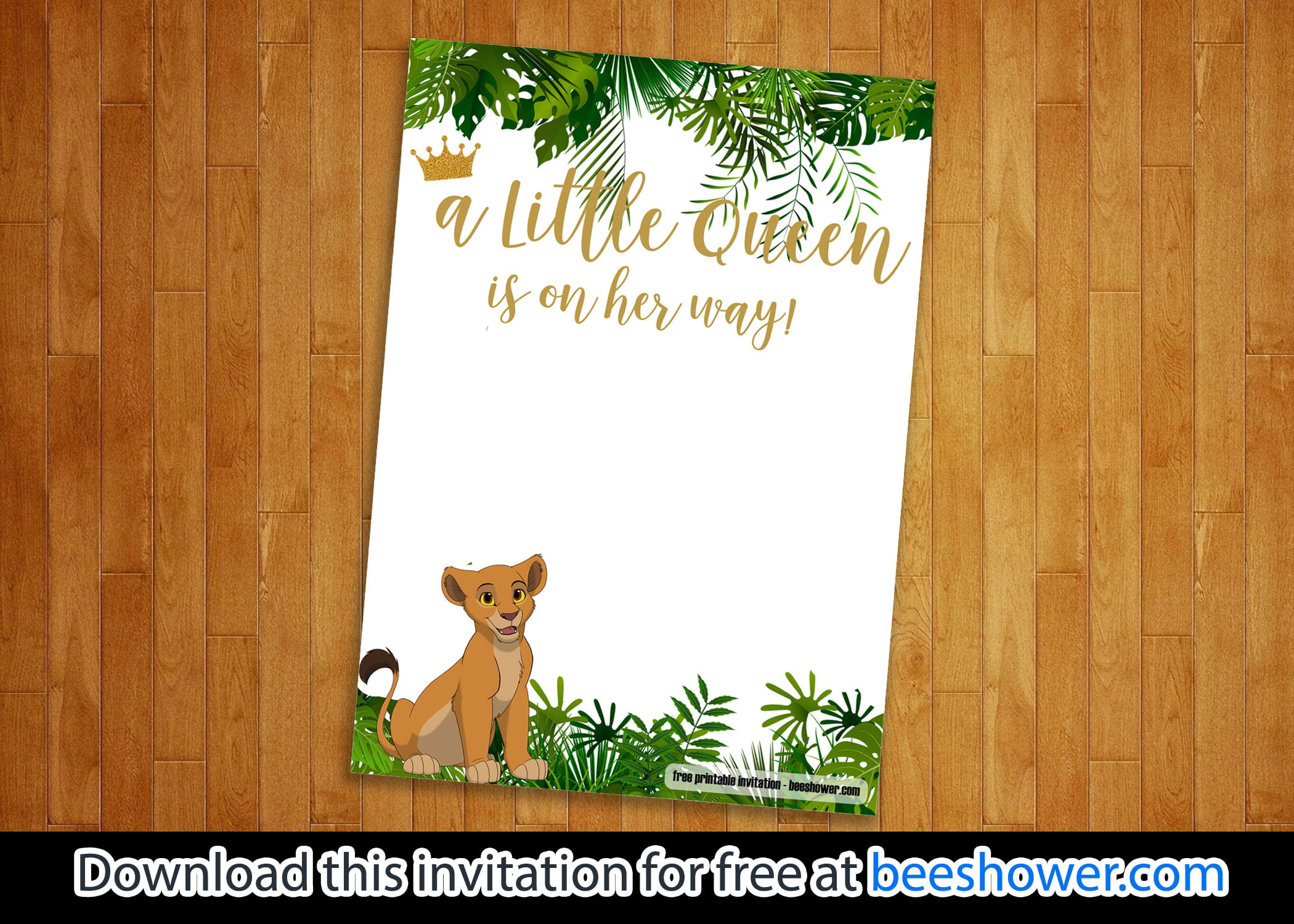 FREE Printable Lion King Baby Shower Invitations Templates Download