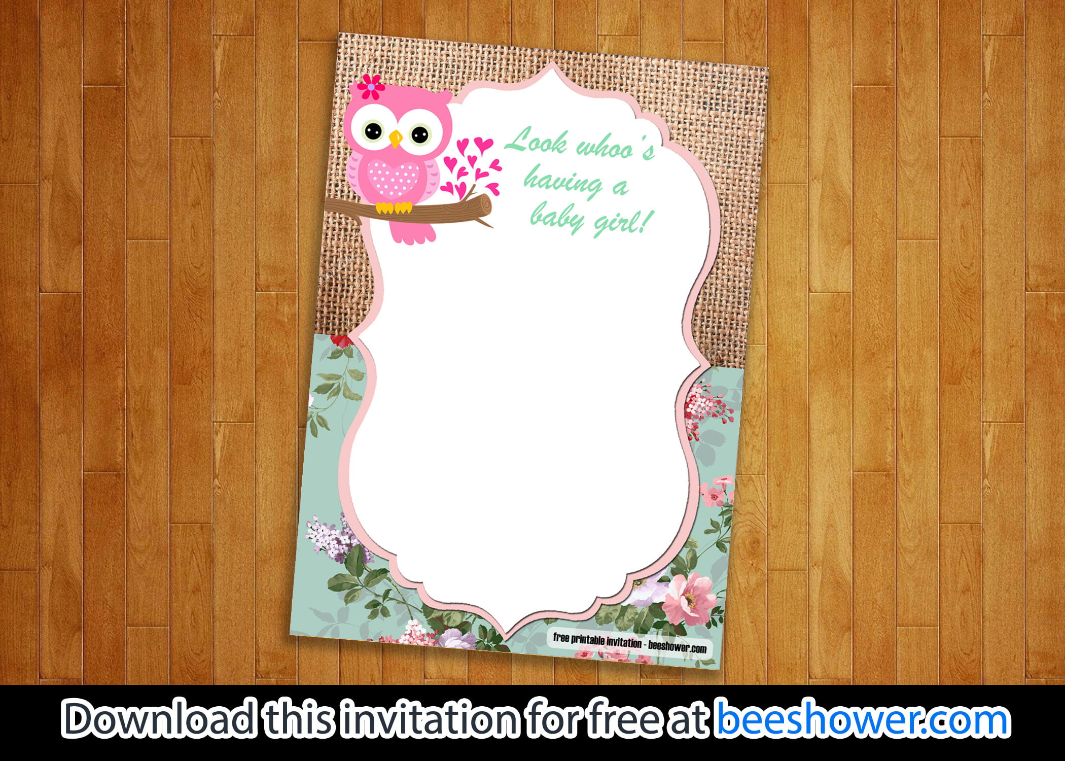 FREE Printable Owl Baby Shower Invitations Templates DREVIO