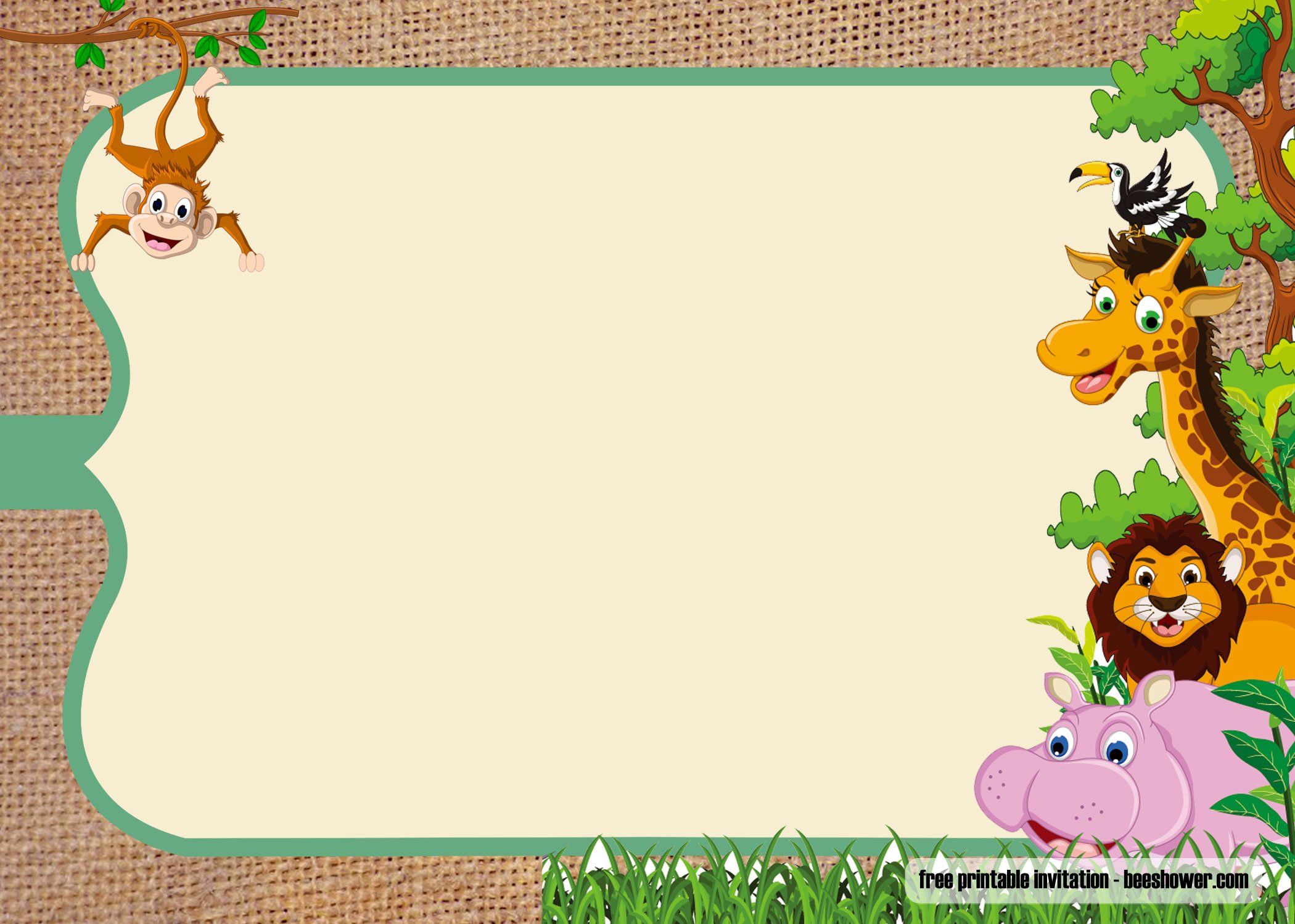 FREE Safari Theme Baby Shower Invitations Templates Download Hundreds