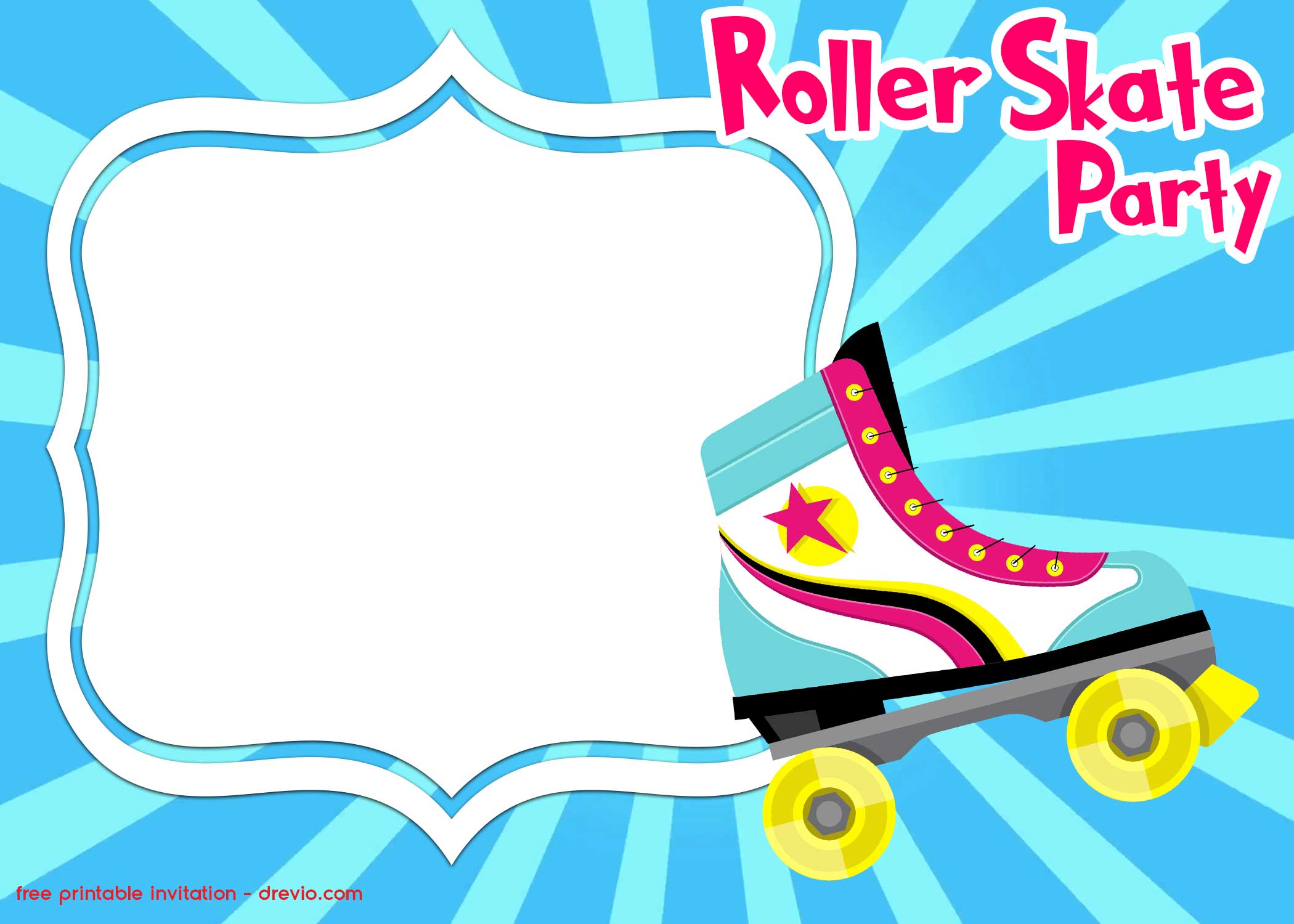 FREE Printable Roller Skating Invitation Templates Download Hundreds