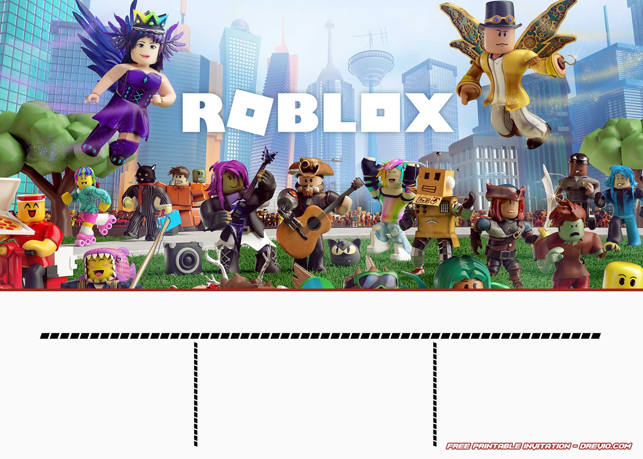 FREE Printable ROBLOX Invitation Templates Download Hundreds FREE 