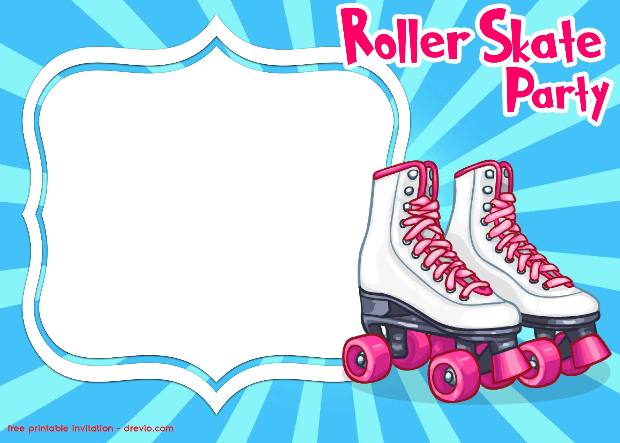 FREE Printable Roller Skating Invitation Template Download Hundreds FREE PRINTABLE Birthday 
