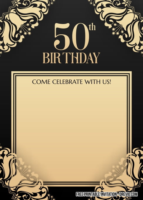50th Birthday Card Template Free - Printable Templates Free