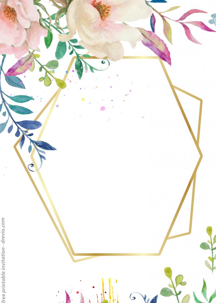 24++ FREE Printable Floral Watercolor Invitation Templates – for ANY ...