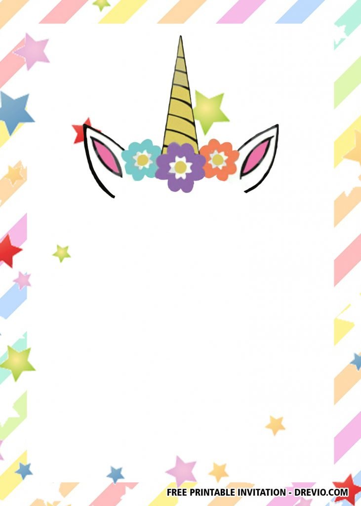 free printable seamless unicorn invitation templates download