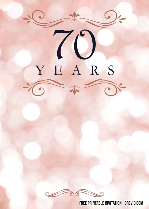 FREE Printable 70th Birthday Invitation Templates DREVIO