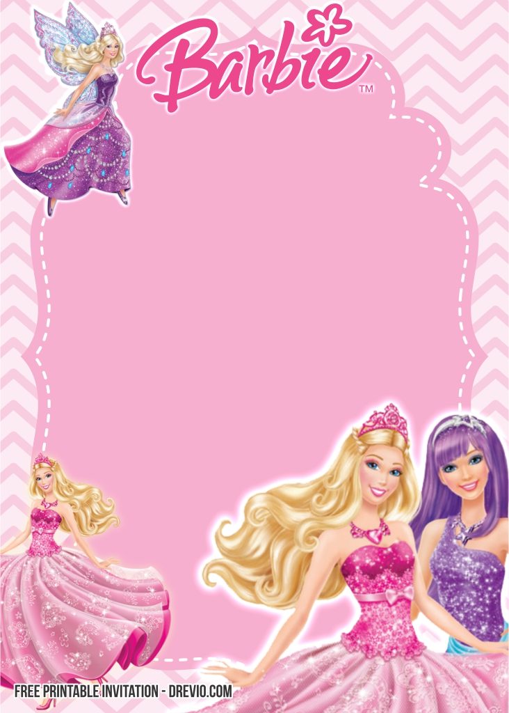 Free Printable Barbie Birthday Invitation Cards - Printable Templates Free