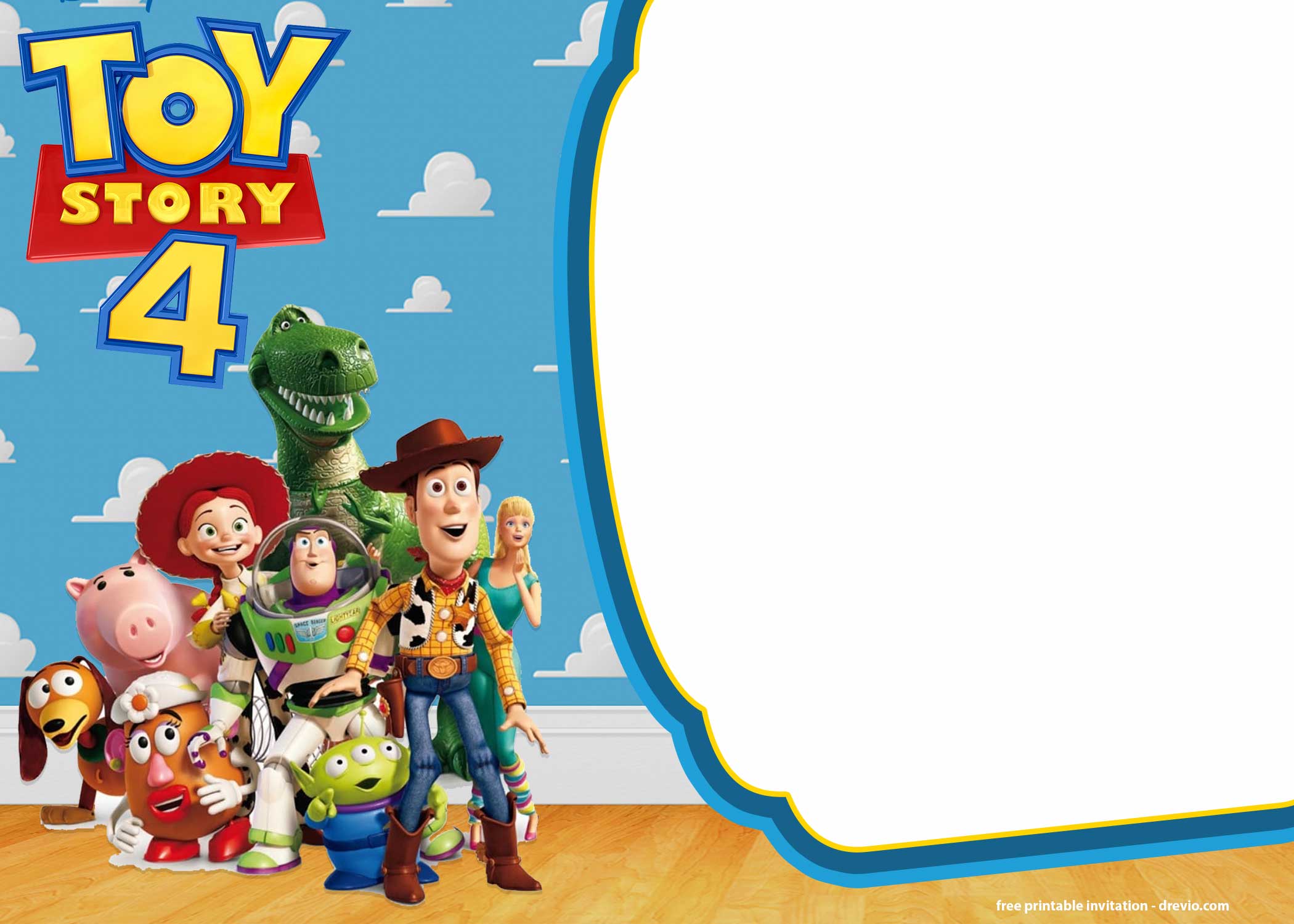 Blank Toy Story Birthday Invitations Template Free