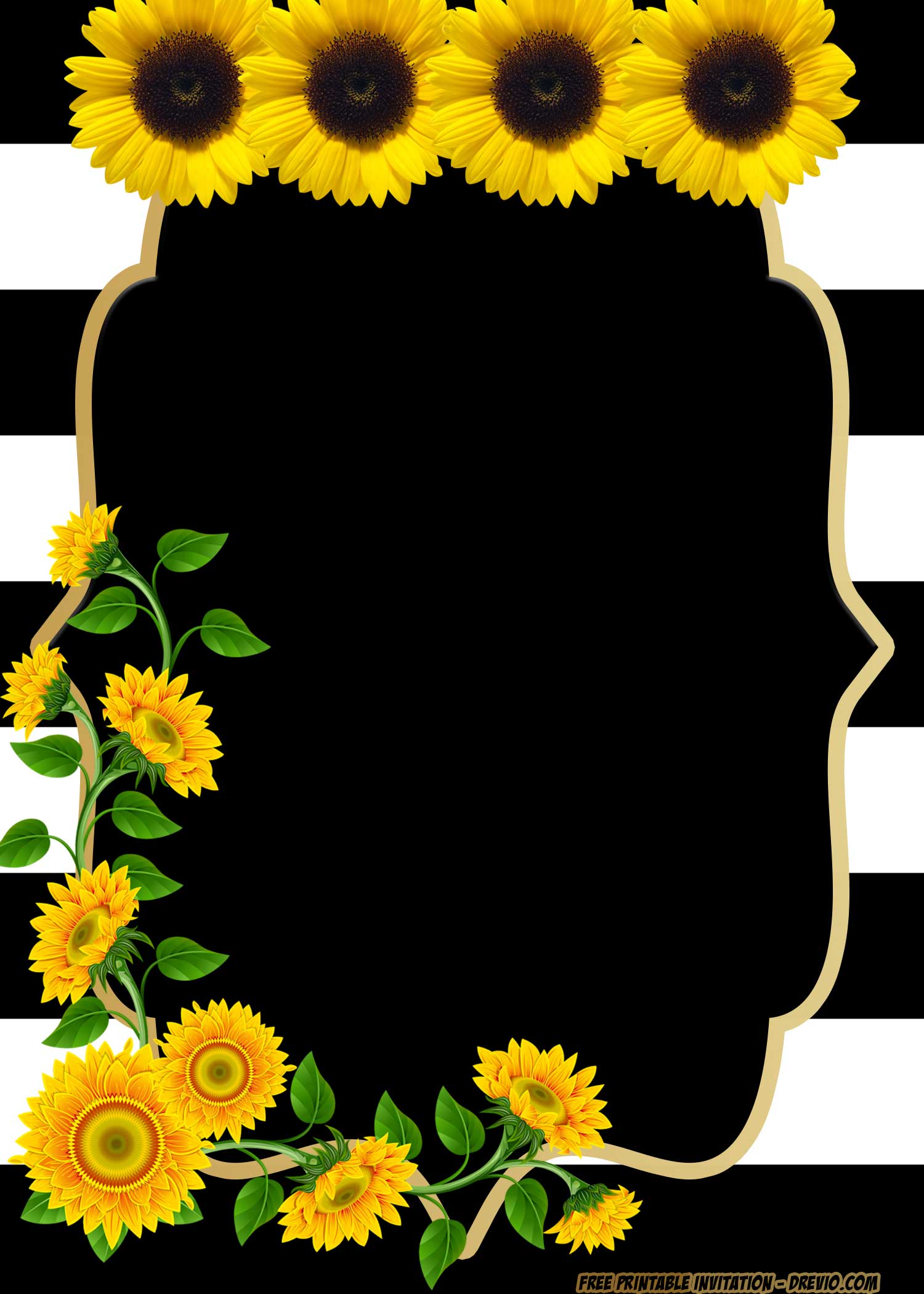 FREE Printable Sunflower Birthday Invitation Templates Download