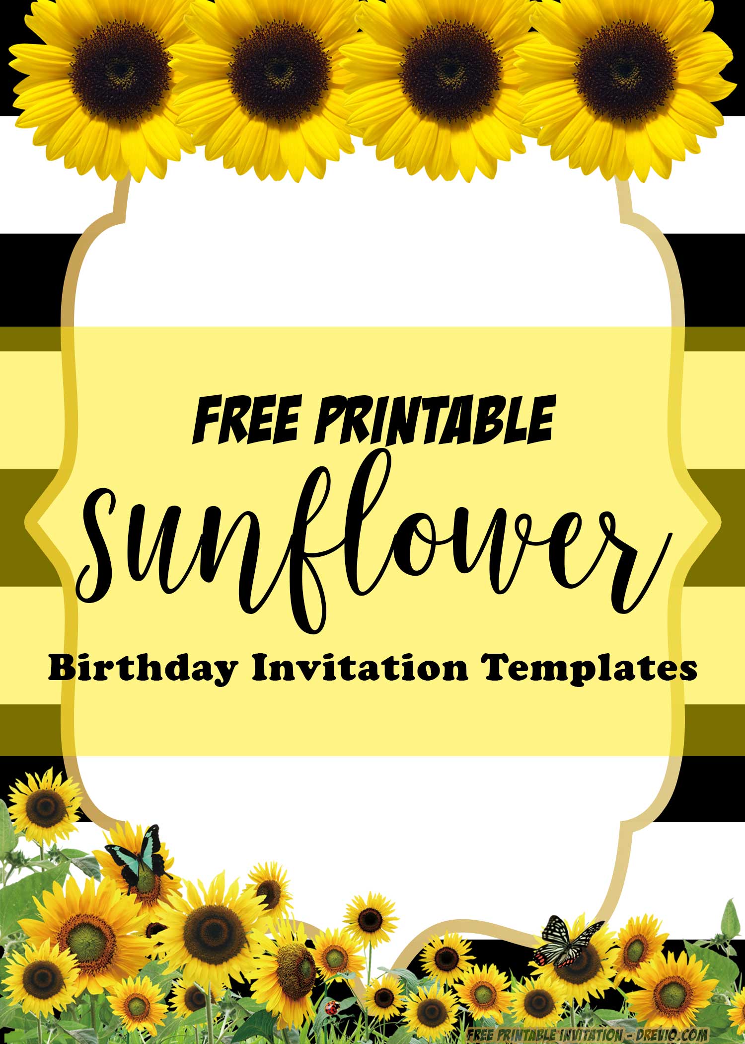Free Sunflower Birthday Invitation Template - FREE PRINTABLE TEMPLATES