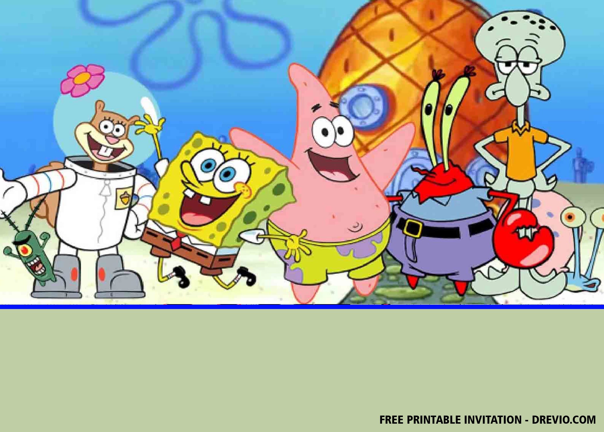 Spongebob SquarePants Birthday Invitation