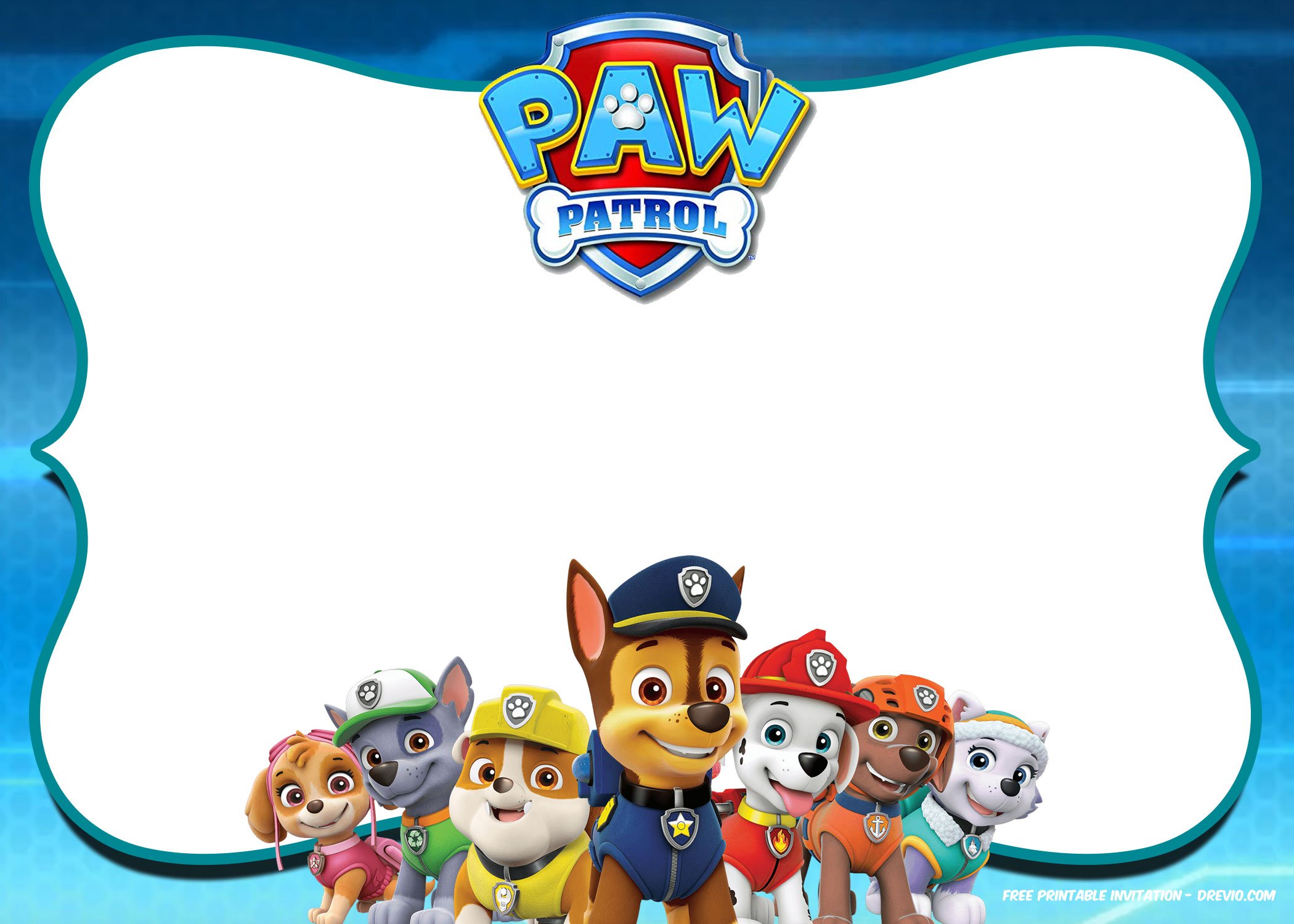 Free Printable Paw Patrol Invitations Printable Word Searches