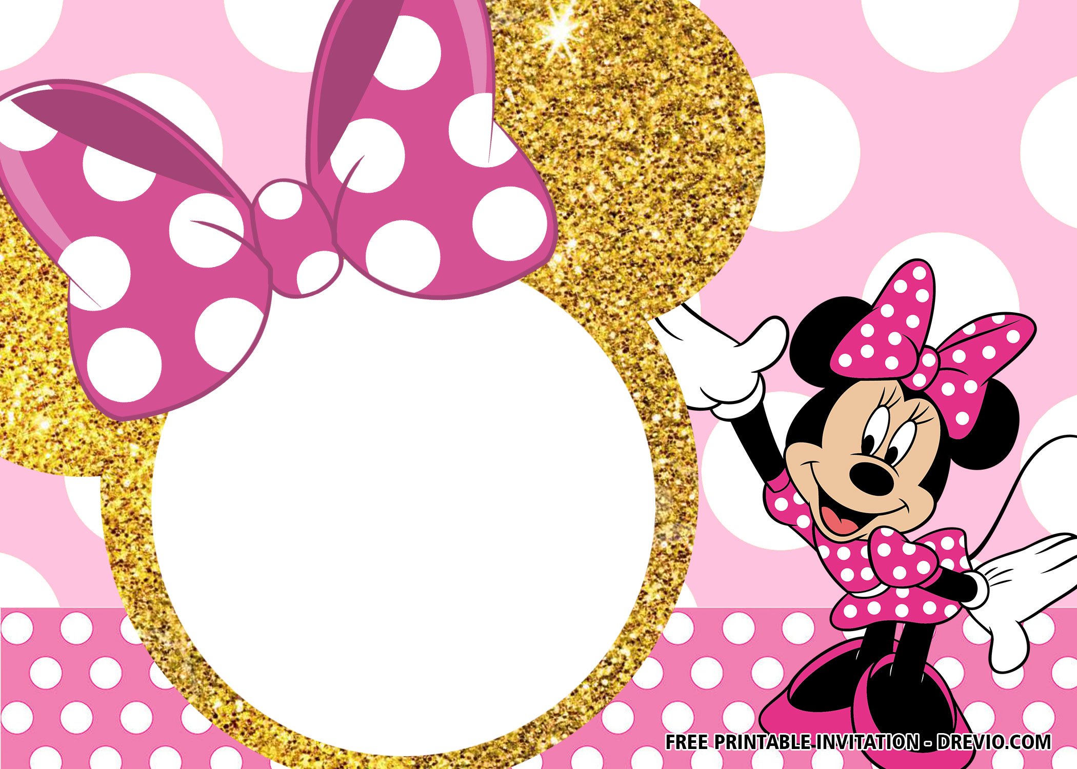 Template Editable Invitation 23nd Birthday Invitation Pink and Regarding Minnie Mouse Card Templates