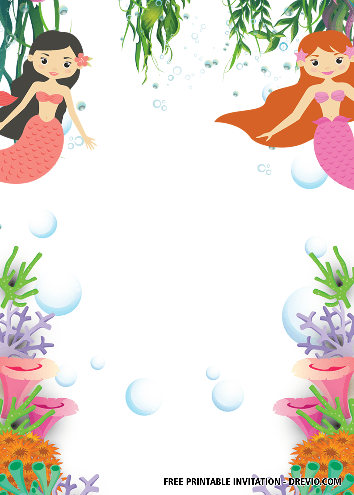 Free Printable Mermaid Birthday Invitation Templates PRINTABLE TEMPLATES