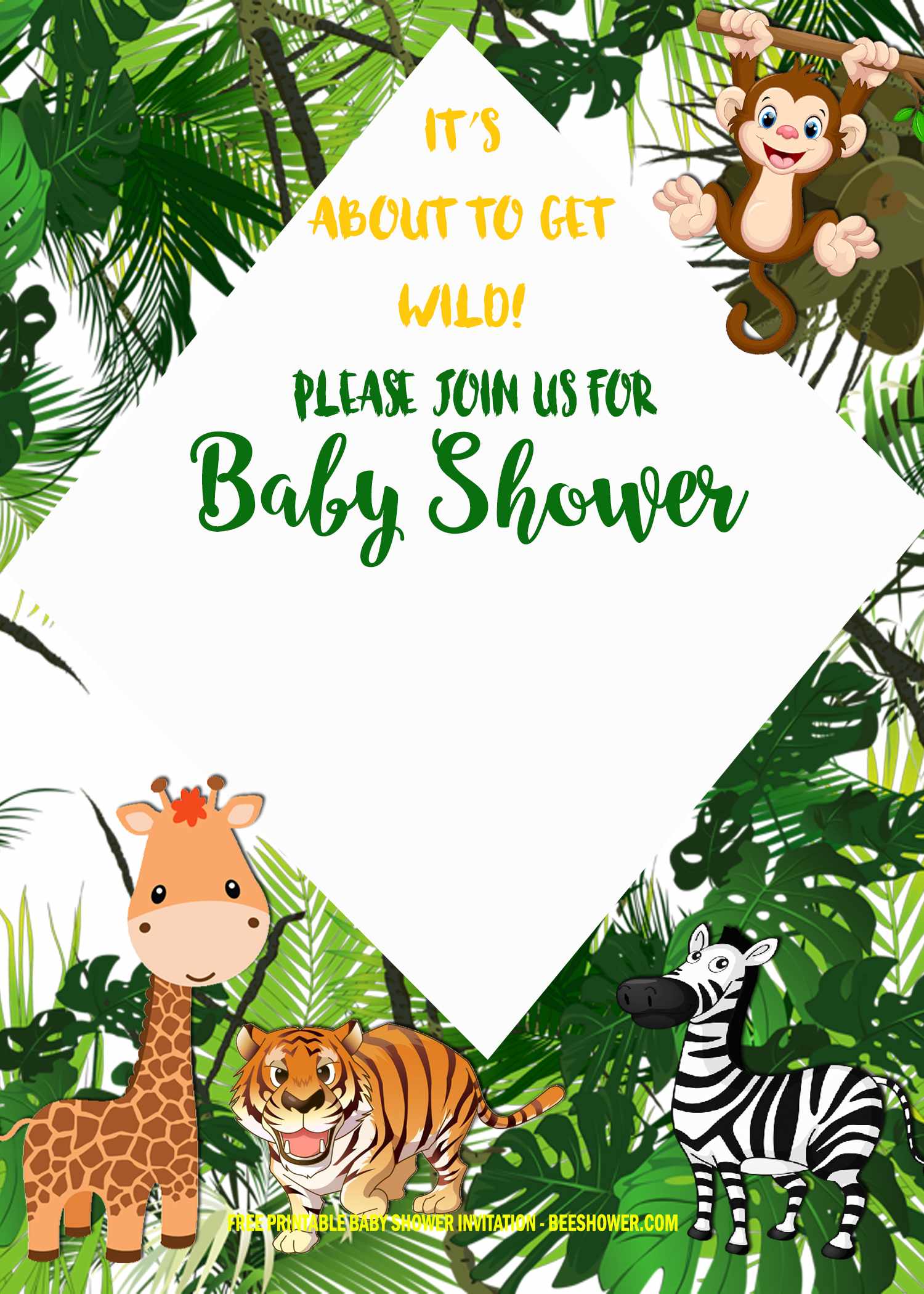 Free Printable Deer Baby Shower Invitations