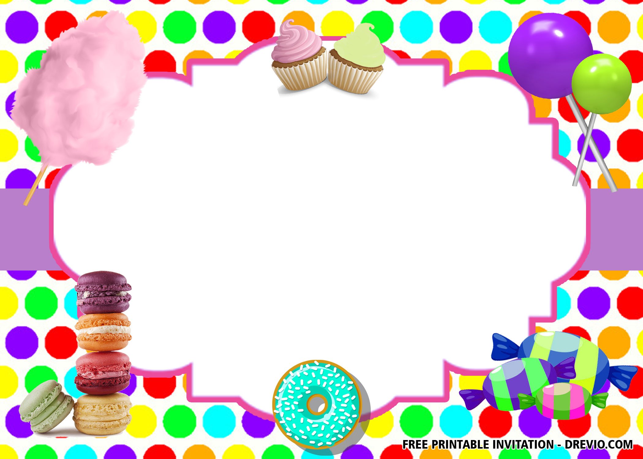 Candyland Invitation Template Free