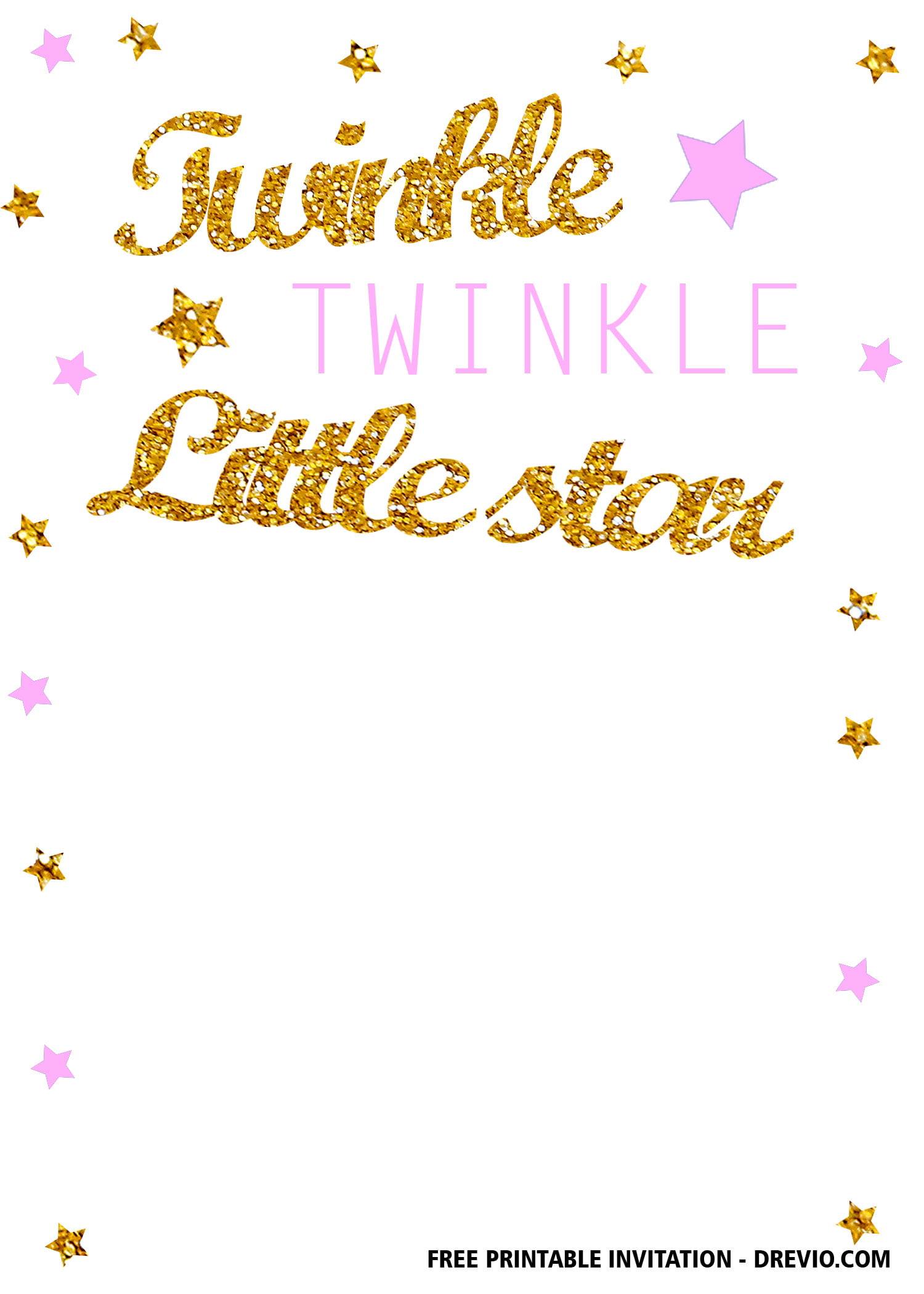 FREE Twinkle Twinkle Little Star Invitation Templates Download