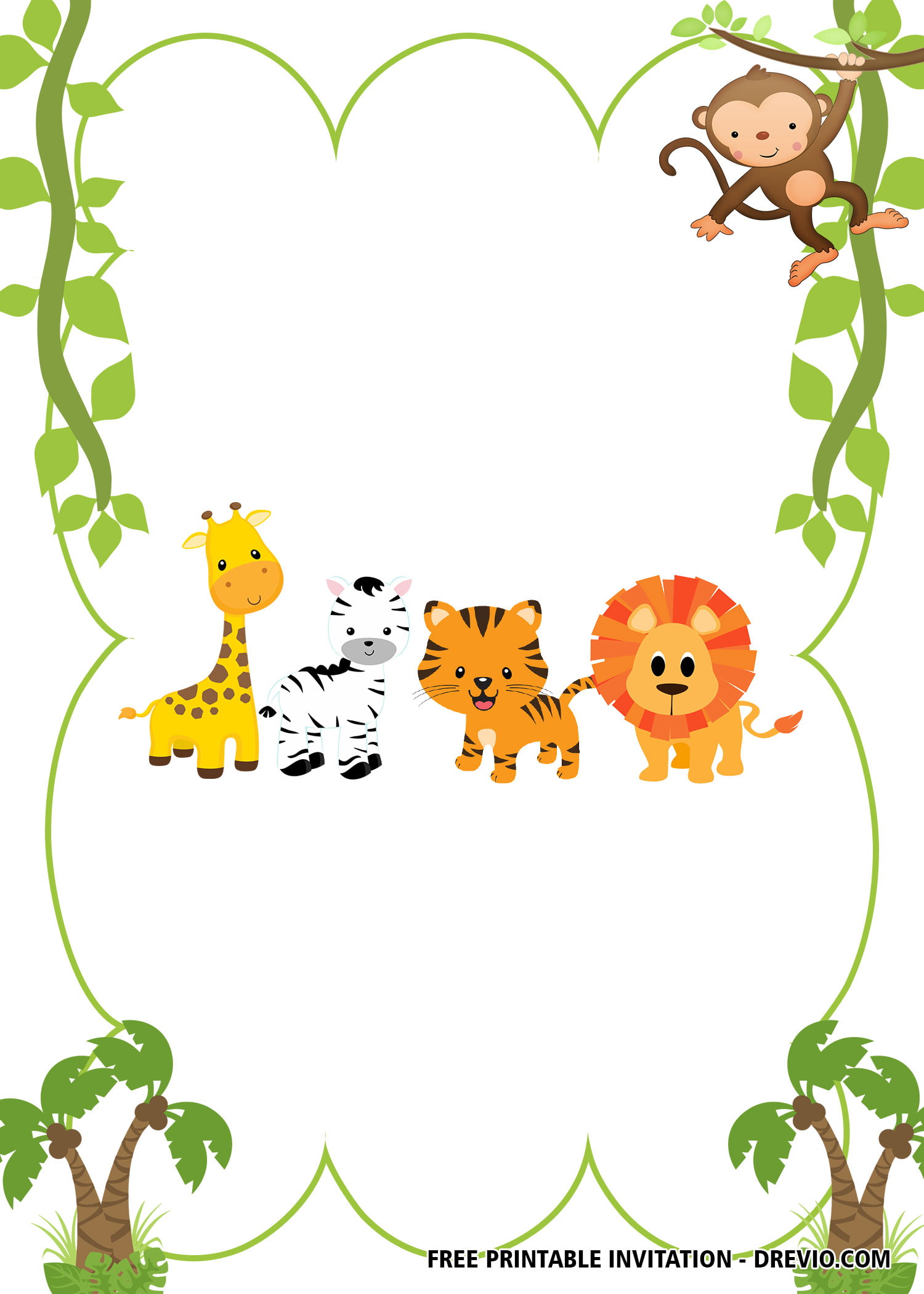 FREE Printable Wild Safari Invitation Templates DREVIO