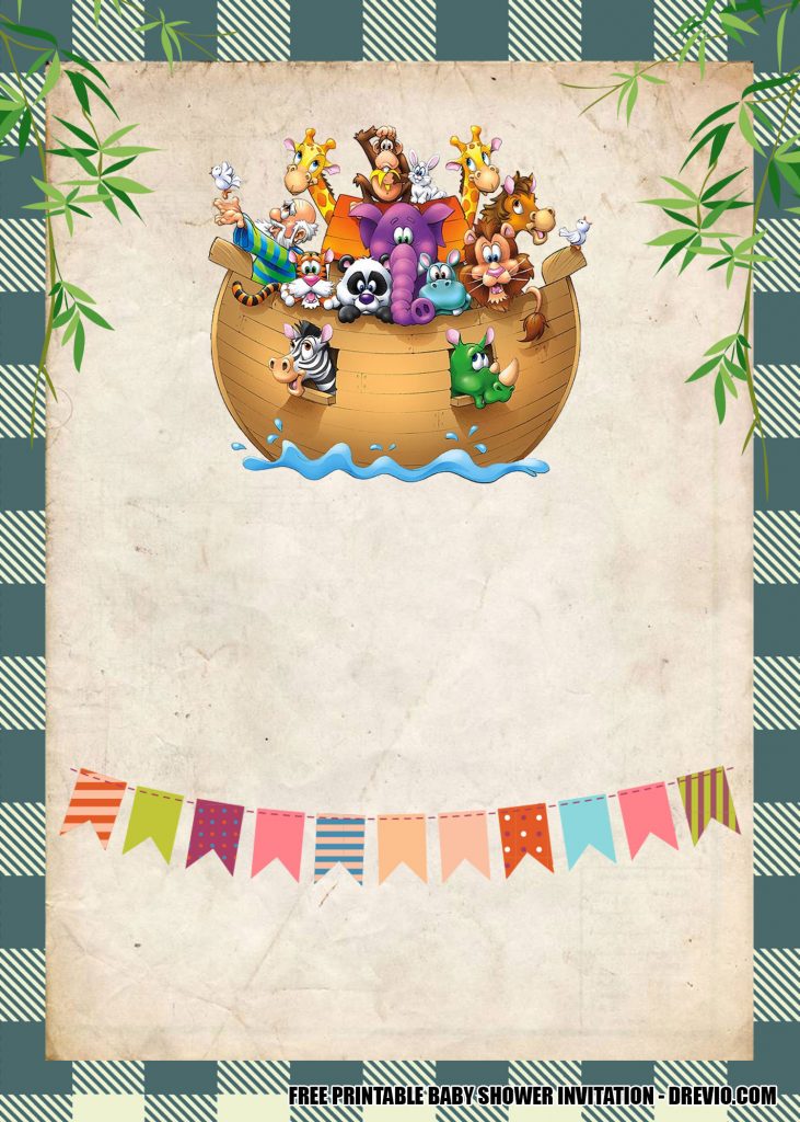 FREE Printable Noah's Ark Baby Shower Invitation Templates ...