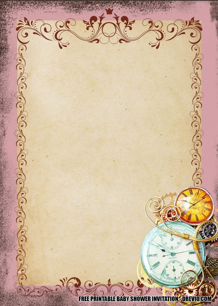 Alice in Wonderland Clock Invitation Templates — FREE Invitation