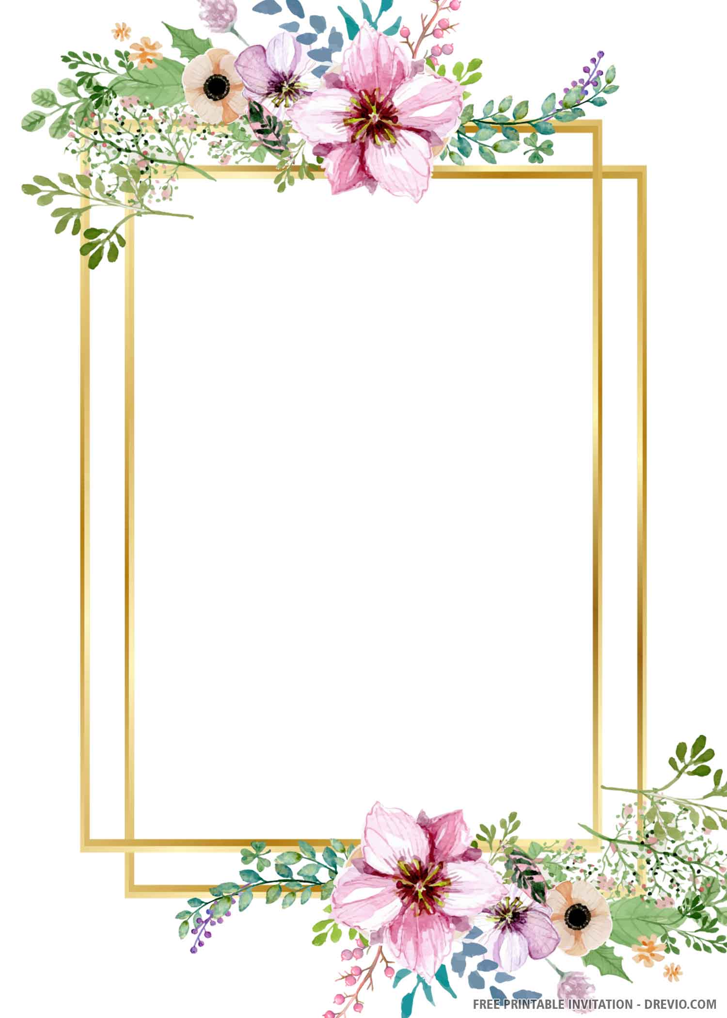 Blank Wedding Invitation Card Design Template Free Download
