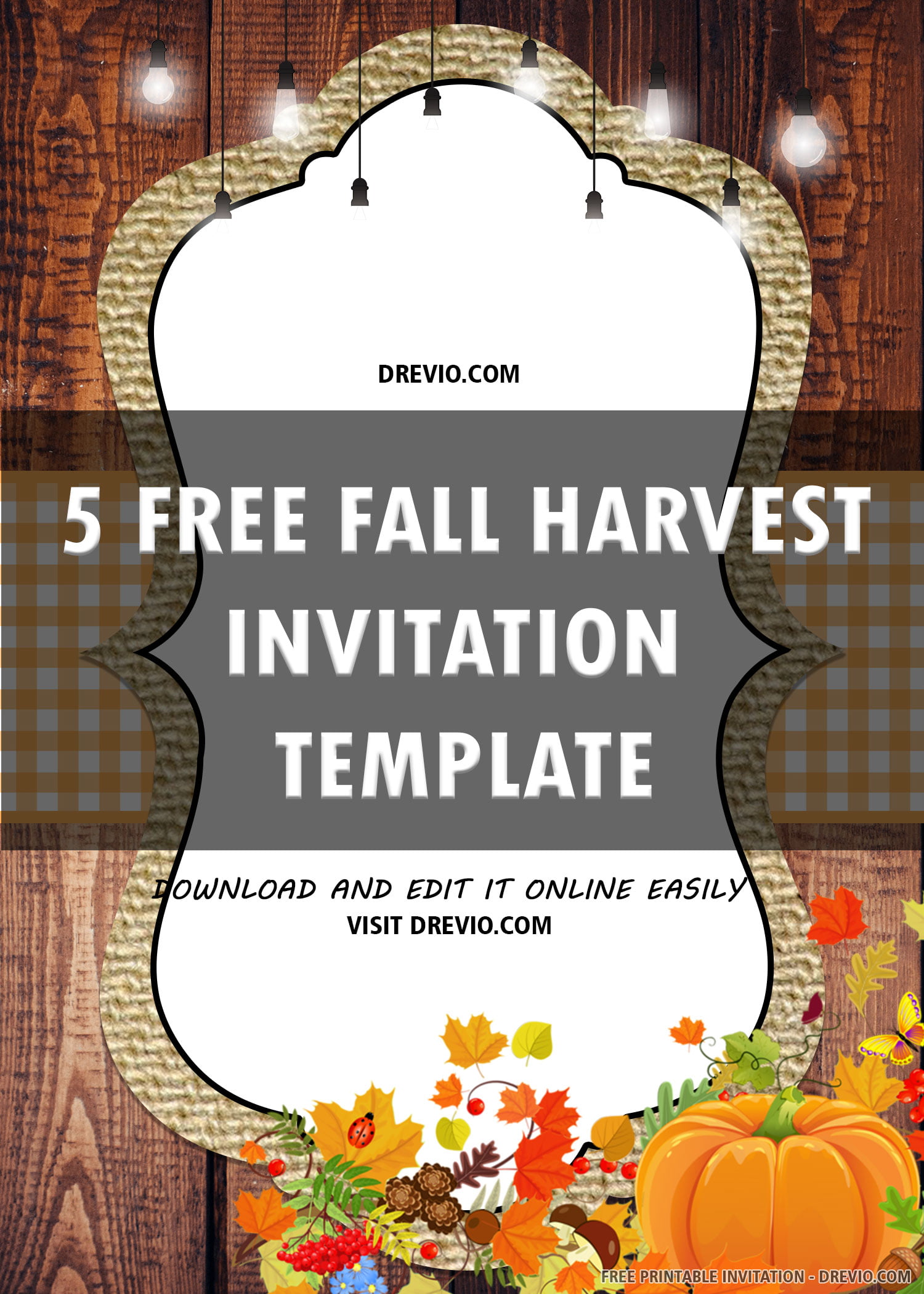  FREE PRINTABLE Fall Harvest Festival For Birthday Invitation Template Download Hundreds FREE
