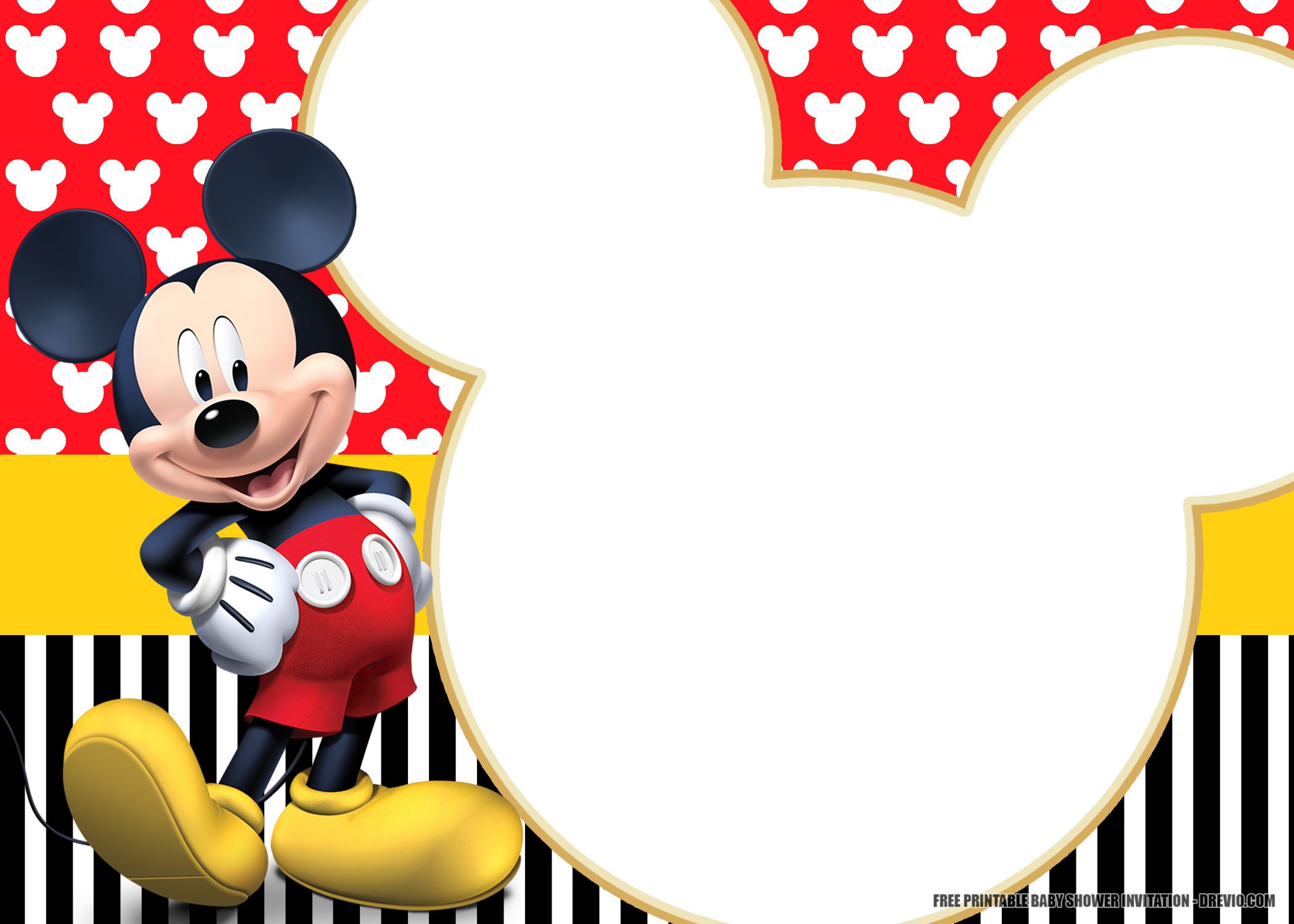 Mickey Mouse Birthday Invitation Template Free Download Printable