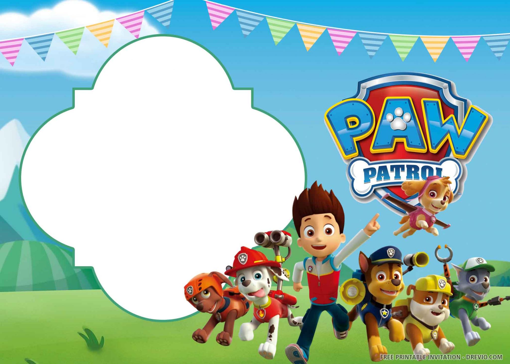 Paw Patrol Birthday Invitation Template