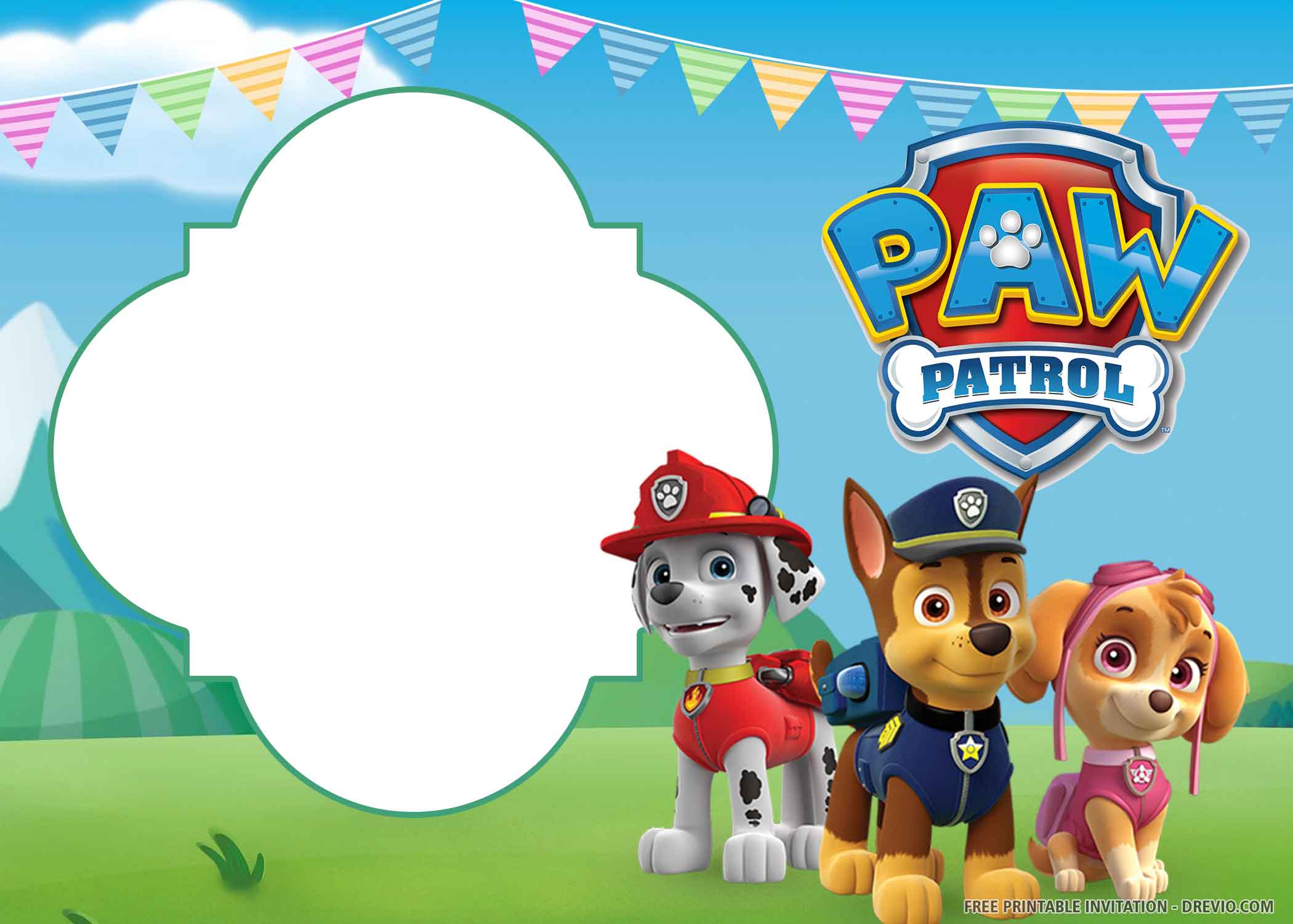  FREE PRINTABLE Paw Patrol Birthday Invitation Template Download 