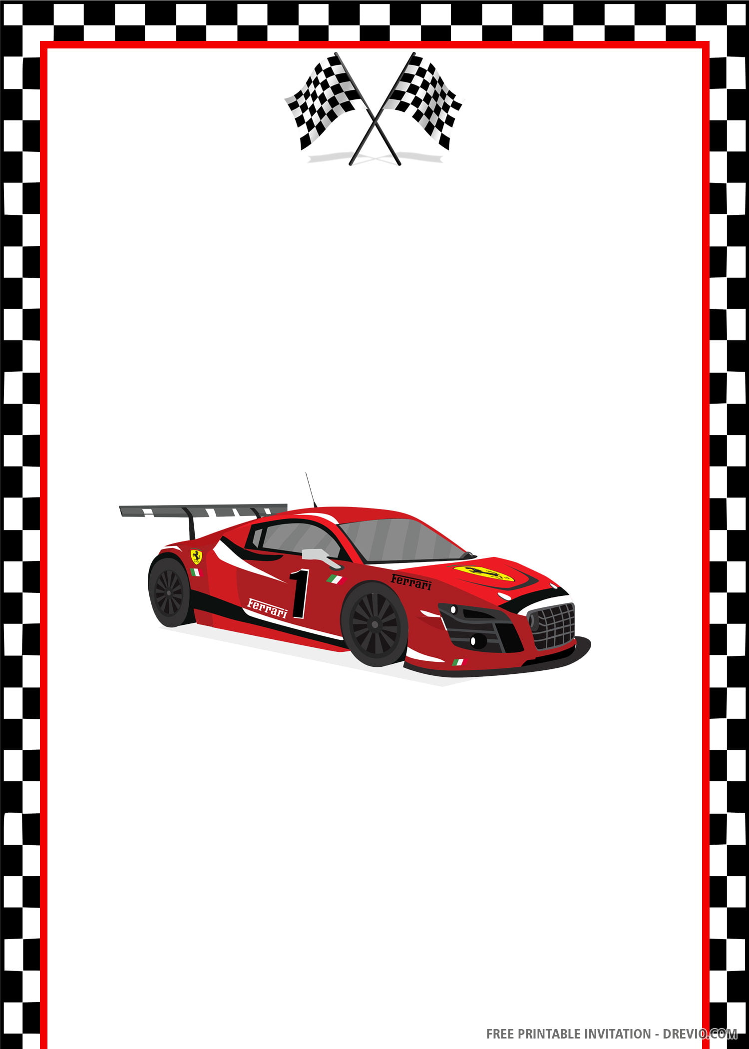  FREE PRINTABLE Racing Car Birthday Invitation Template Download 