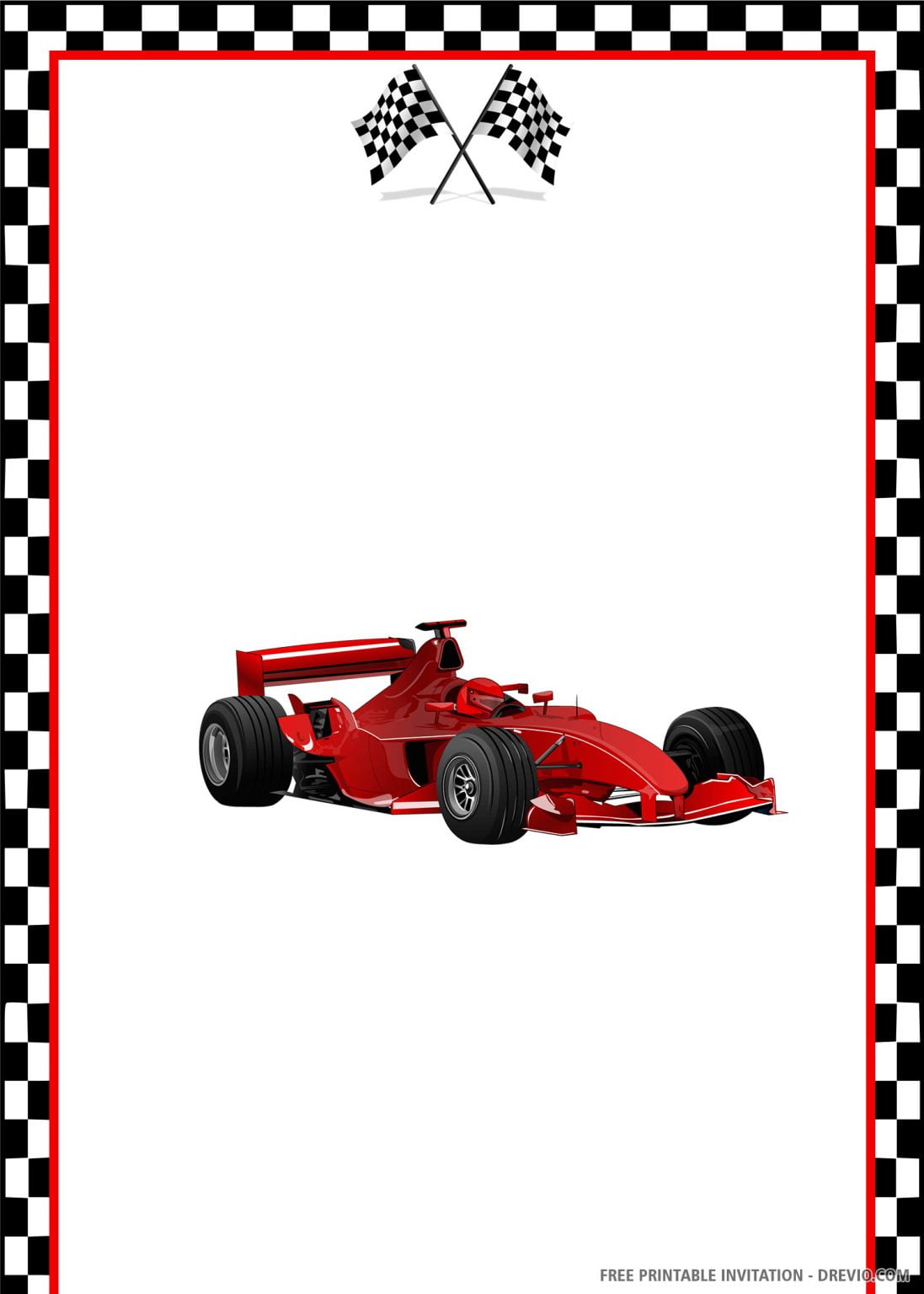  FREE PRINTABLE Racing Car Birthday Invitation Template Download