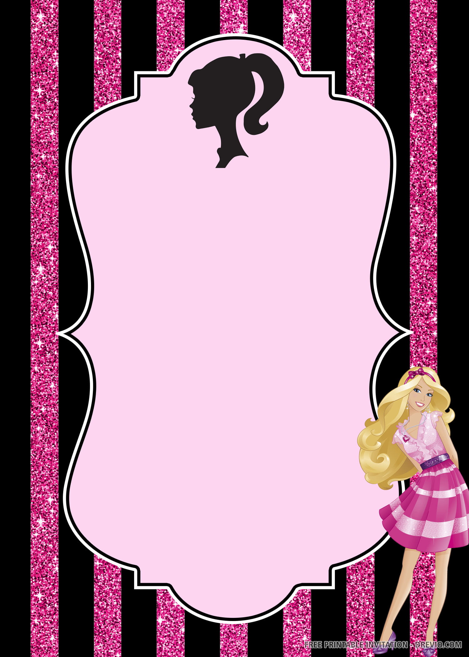 Barbie Birthday Card Template Free