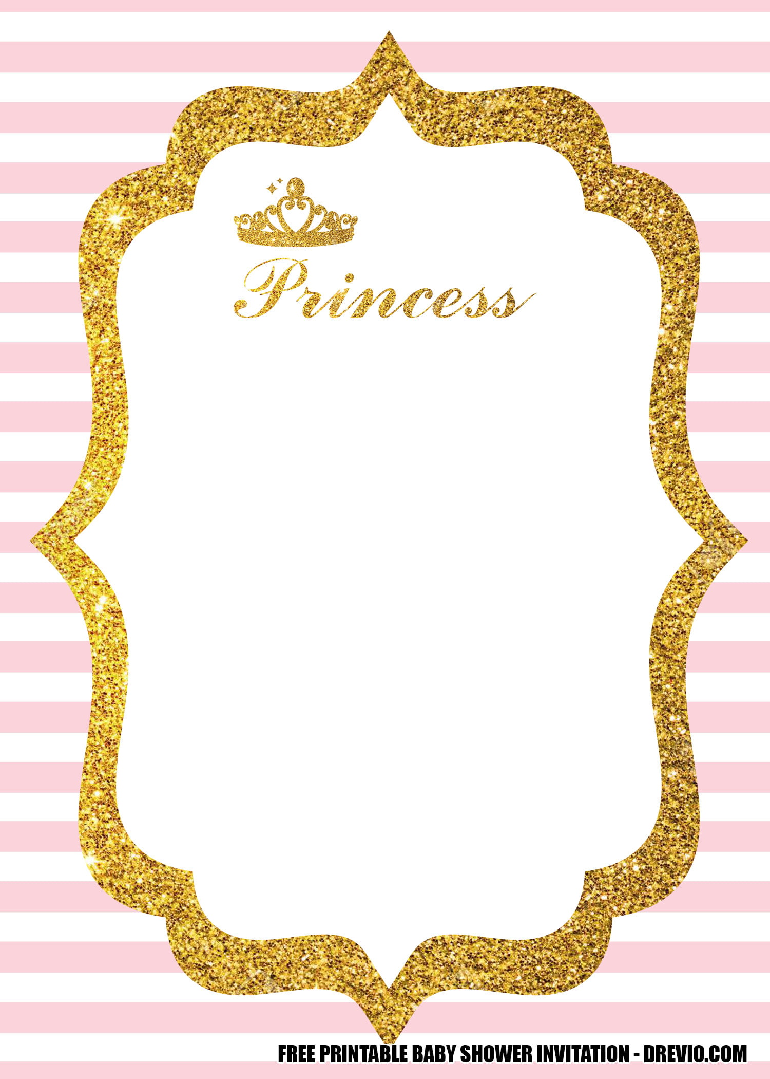 Princess Baby Shower Pink And Gold Background
