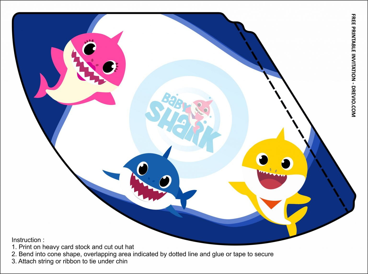 Baby Shark Hat Templates Download Hundreds FREE PRINTABLE Birthday