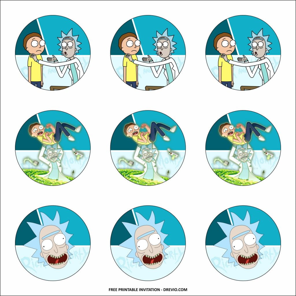 (FREE PRINTABLE) Rick and Morty Birthday Party Kits Templates Free