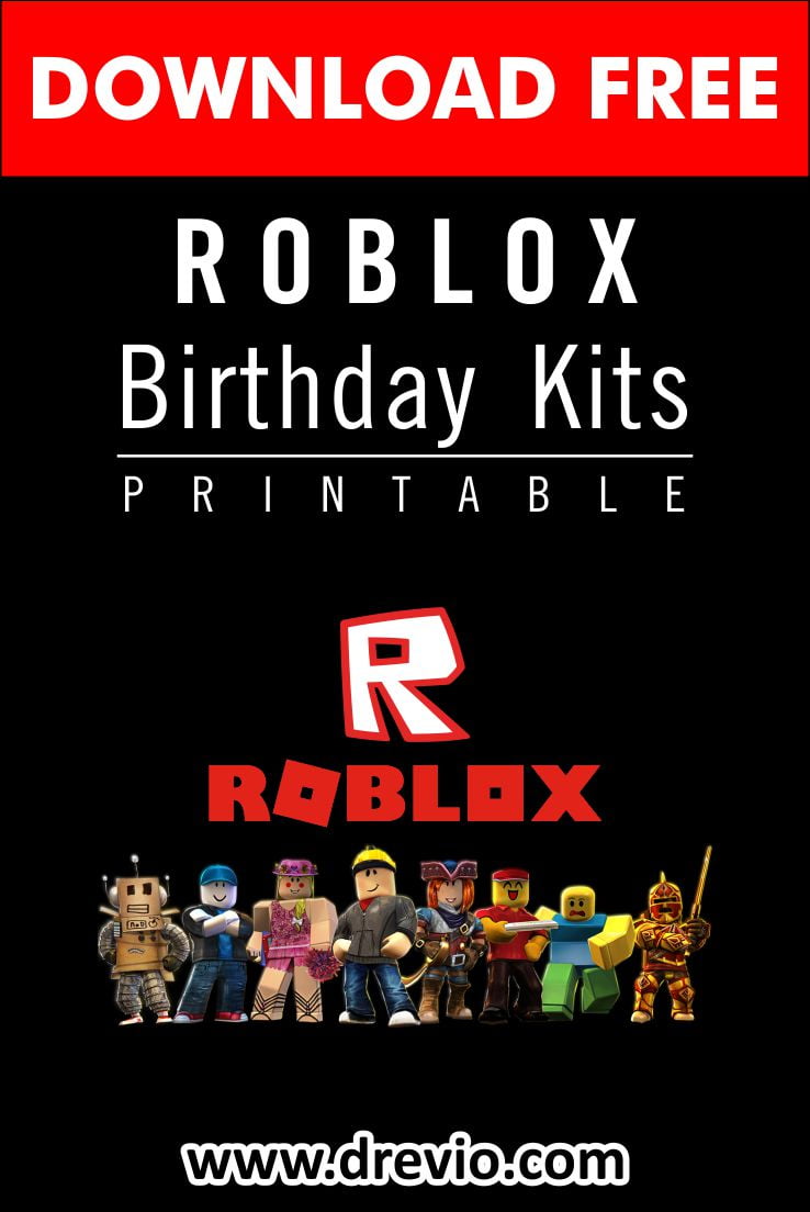 Free Printable Roblox Birthday Party Kits Templates Drevio - free templates for roblox
