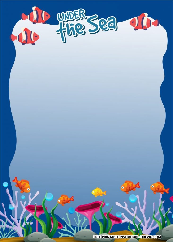  FREE PRINTABLE Under The Sea Birthday Party Kits Templates