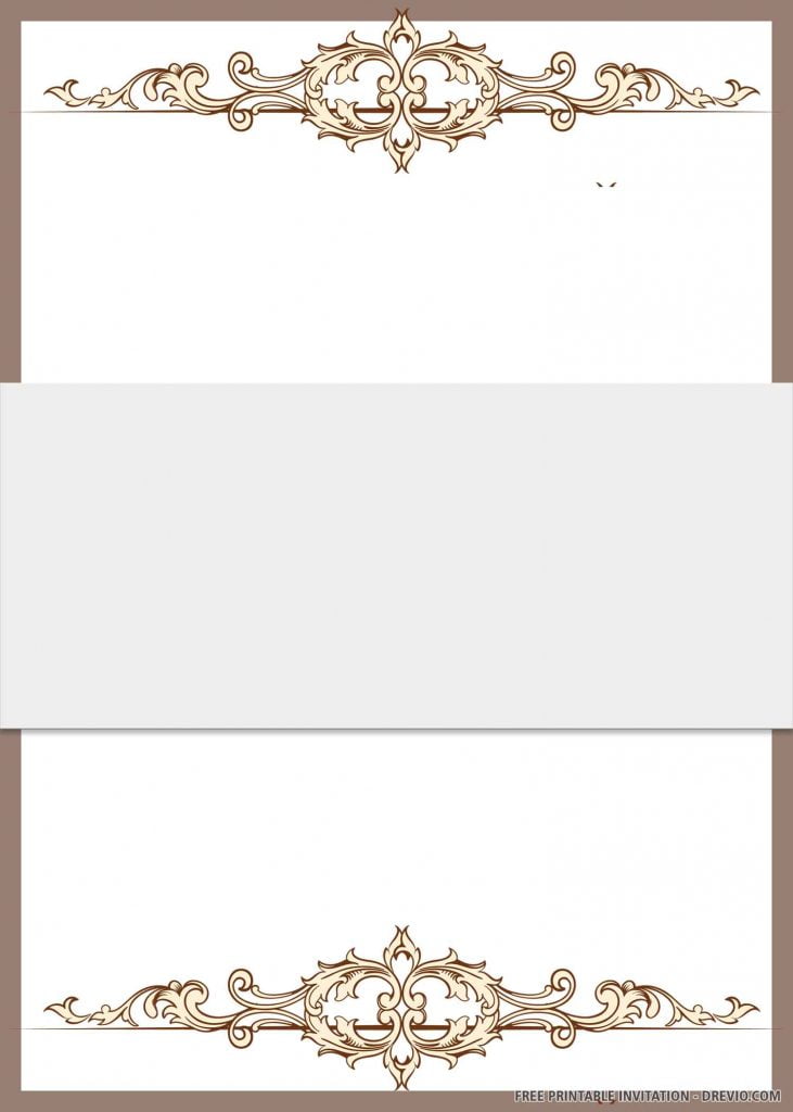 (FREE PRINTABLE) Brown Artistic Border Wedding