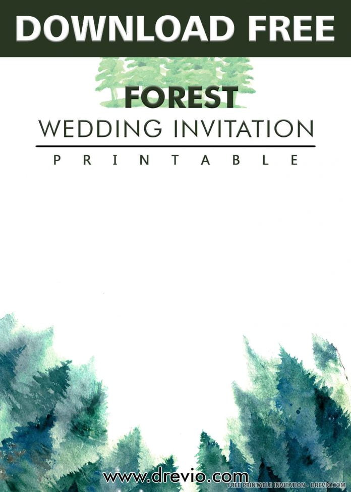 wedding program templates for word pine tree