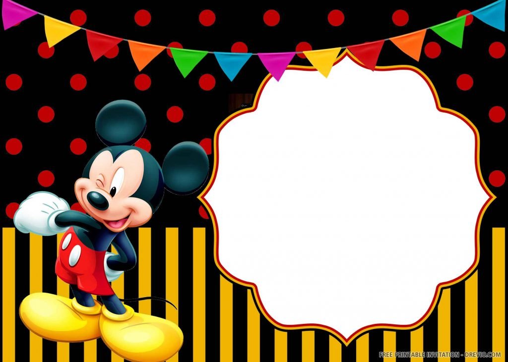  FREE PRINTABLE Cheerful Mickey Mouse Birthday Invitation Templates Download Hundreds FREE