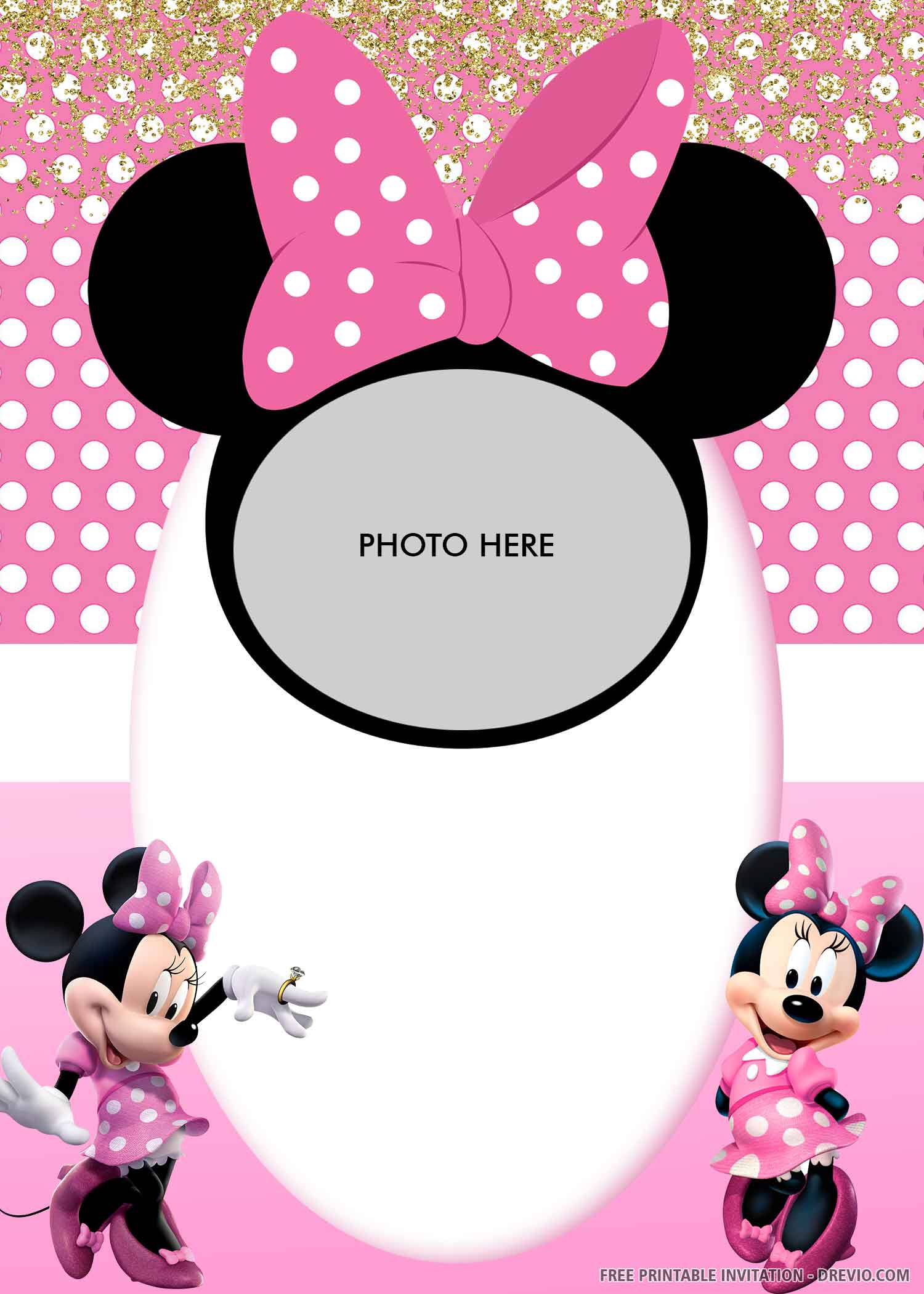  FREE PRINTABLE Minnie Mouse s Pink Bandana Birthday Invitation