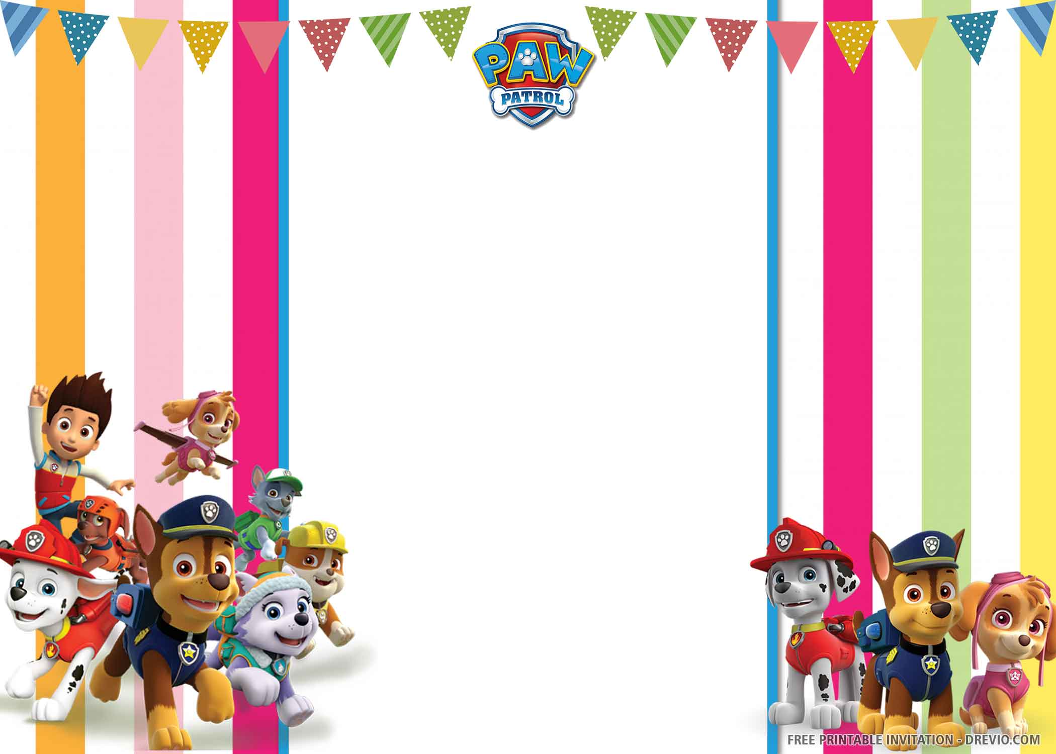 Paw Patrol Printable Invitations Template Printable Templates