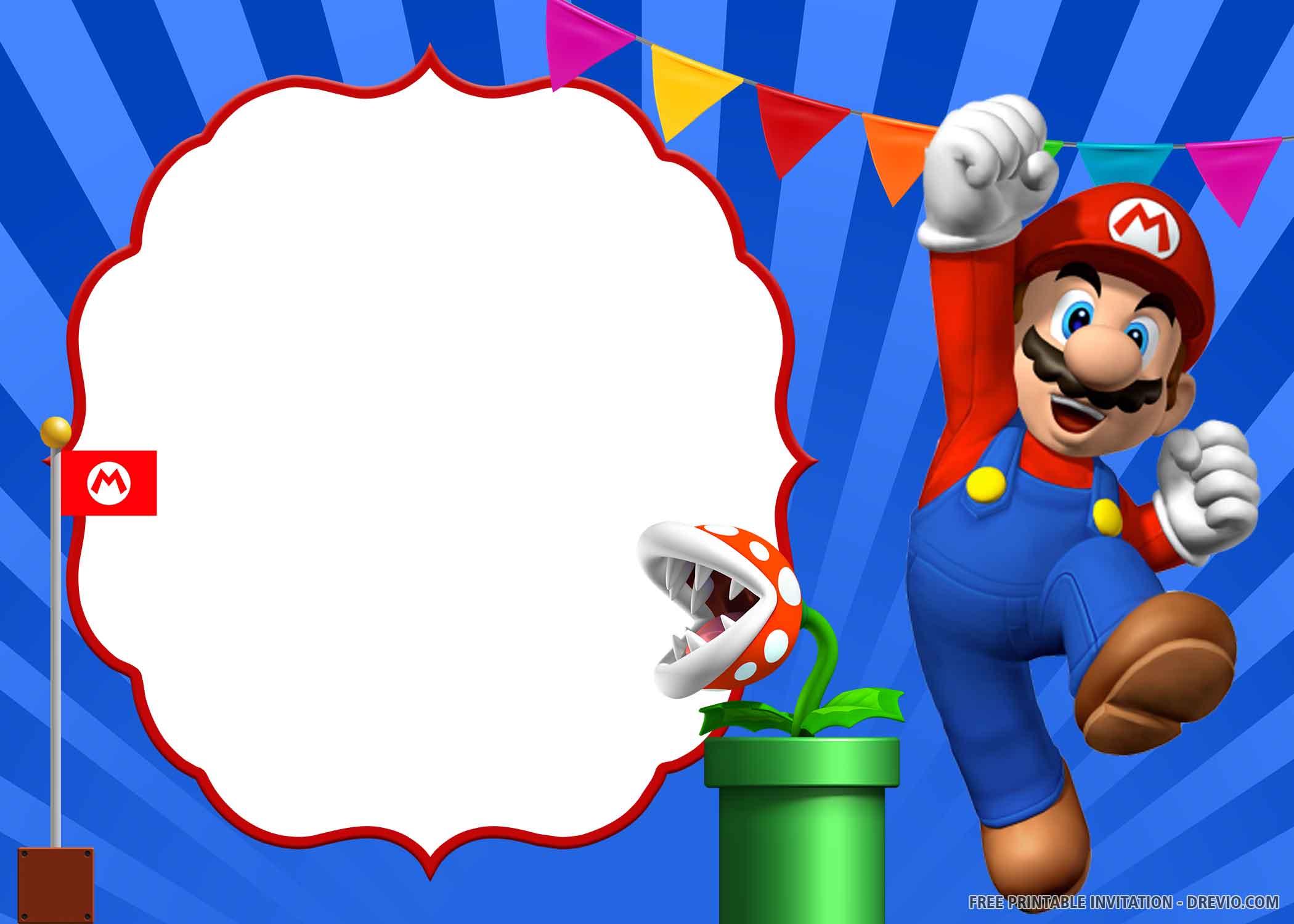 Super Mario Birthday Invitations Printable Free Printable Word Searches