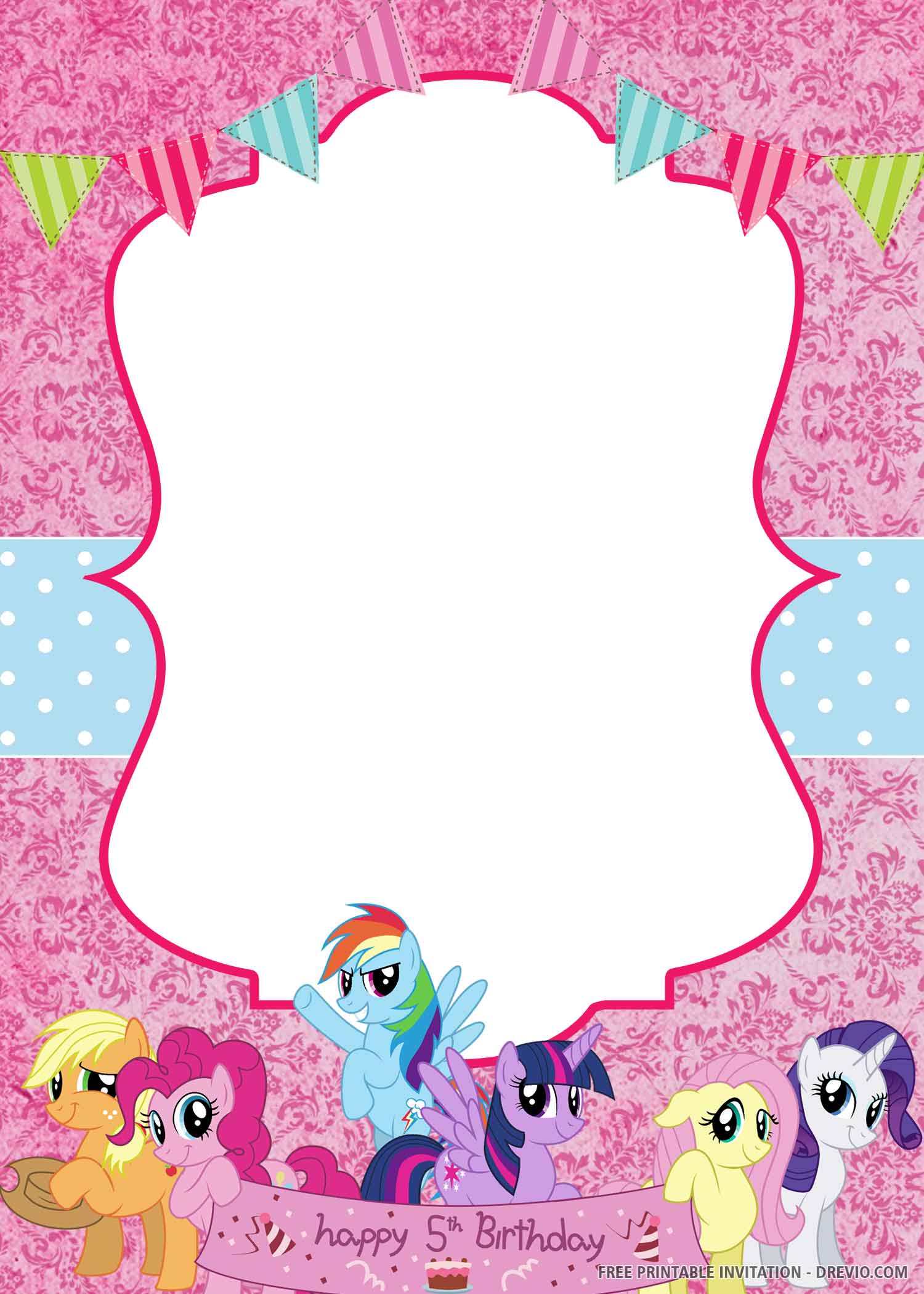 My Little Pony Birthday Party Invitation Template Free