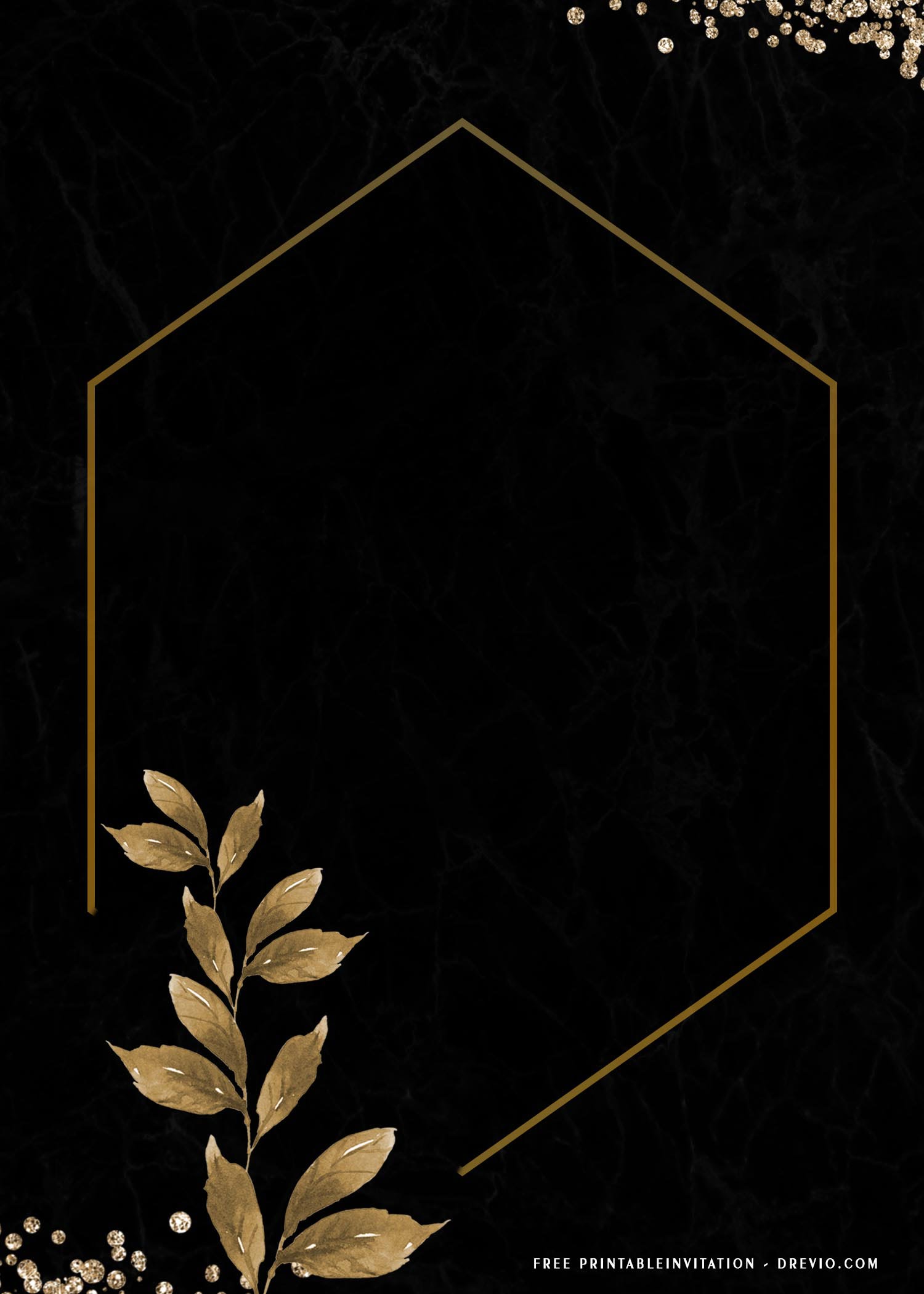 Black And Gold Invitation Template Blank