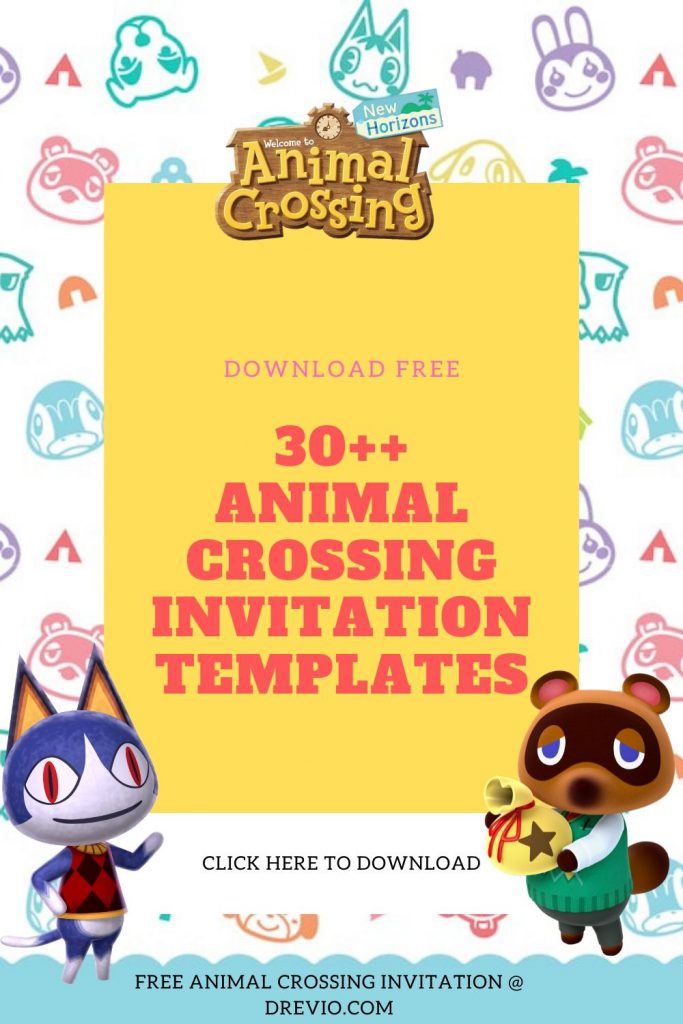 (FREE) 32++Animal Crossing : NEW Horizons Invitation Templates