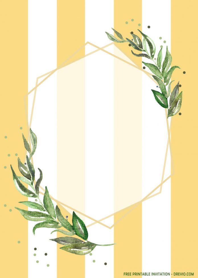 (FREE Printable) – Greenery Gold Frame Drive By Party Invitation