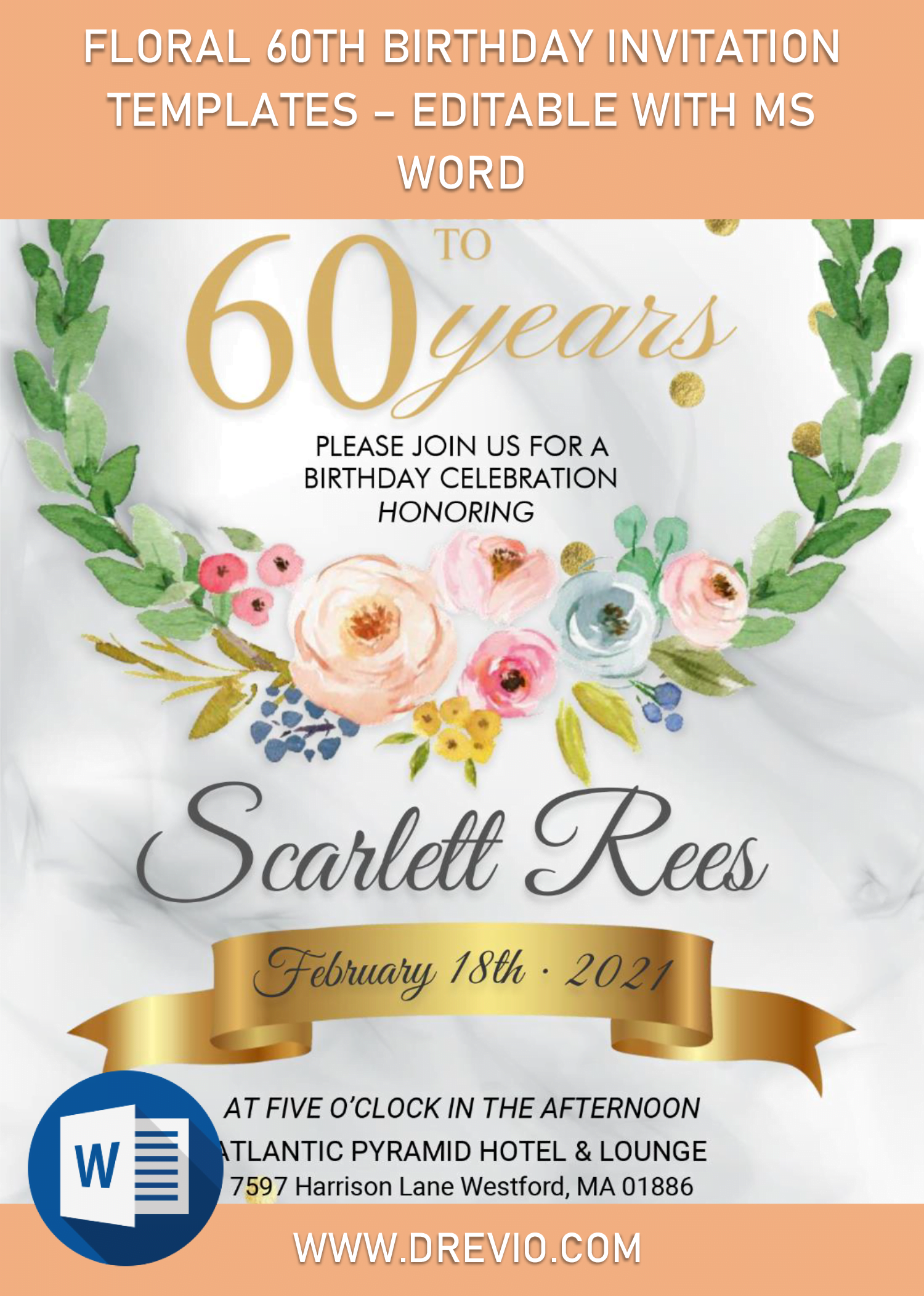 60th birthday invitation card templates free download